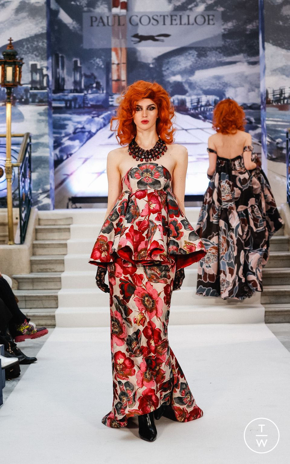 Fashion Week London Fall/Winter 2023 look 49 from the Paul Costelloe collection womenswear
