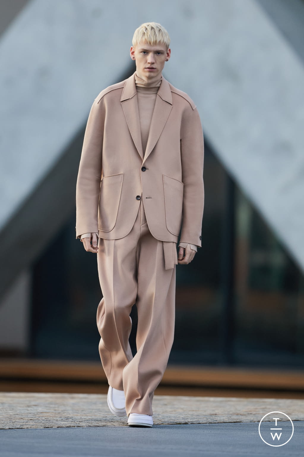 Fashion Week Milan Fall/Winter 2021 look 6 from the ZEGNA collection 男装