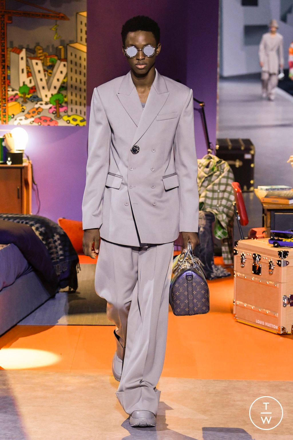 Fashion Week Paris Fall/Winter 2023 look 9 de la collection Louis Vuitton menswear