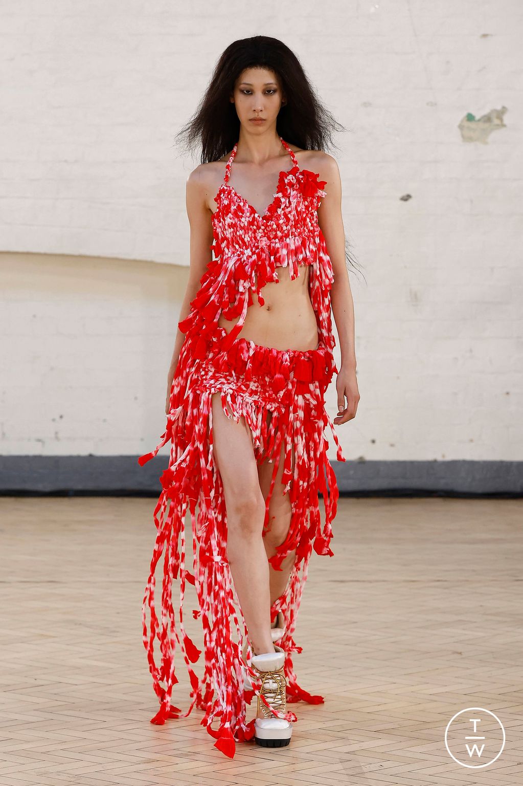 Fashion Week London Spring/Summer 2024 look 52 from the Fashion East collection womenswear