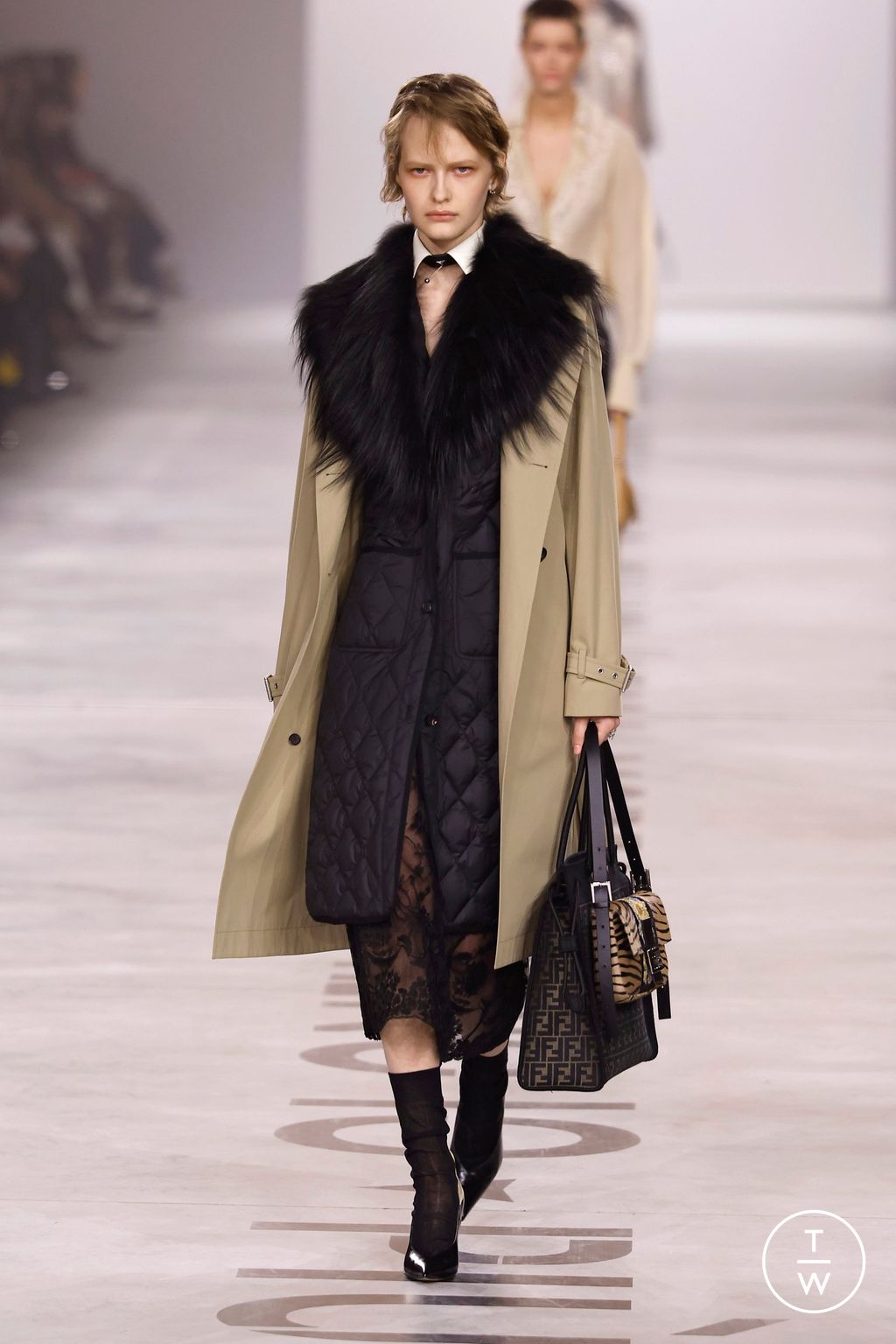 Fashion Week Milan Fall/Winter 2026 look 18 from the Fendi collection womenswear