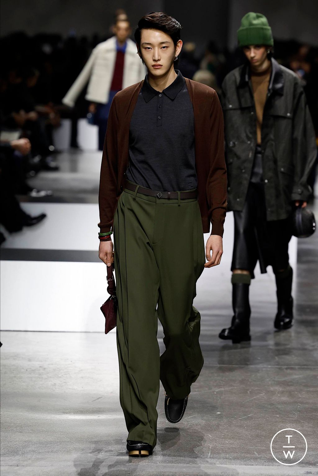 Fashion Week Milan Fall/Winter 2024 look 5 from the Fendi collection menswear