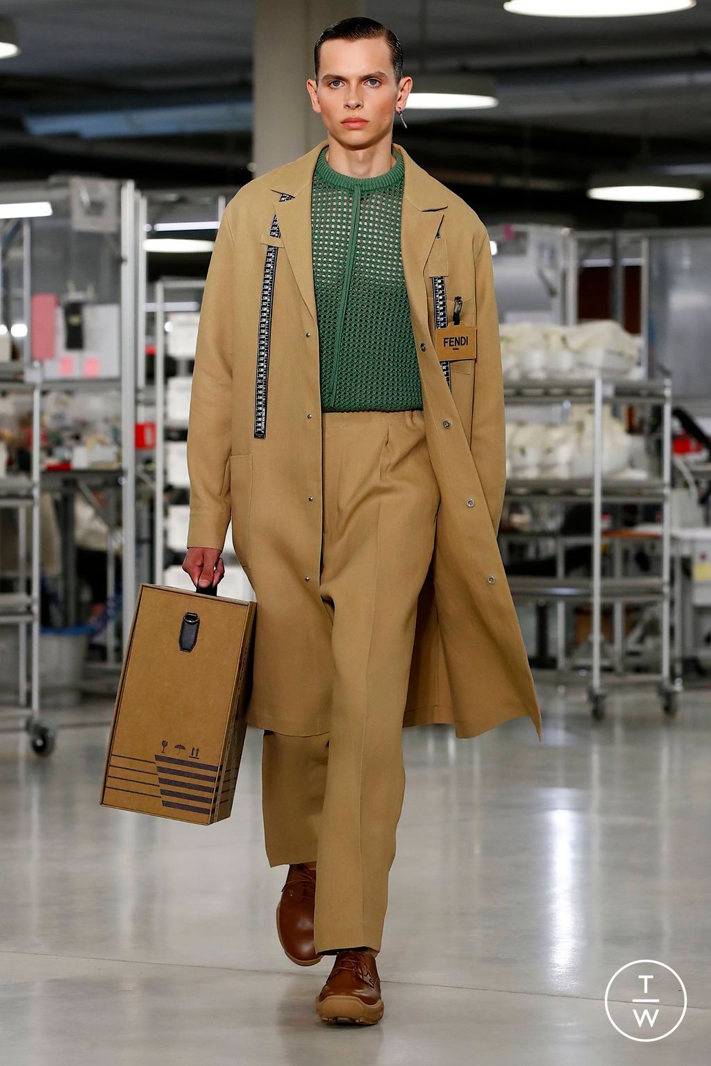 Fashion Week Florence - Pitti Spring/Summer 2024 look 1 from the Fendi collection 男装
