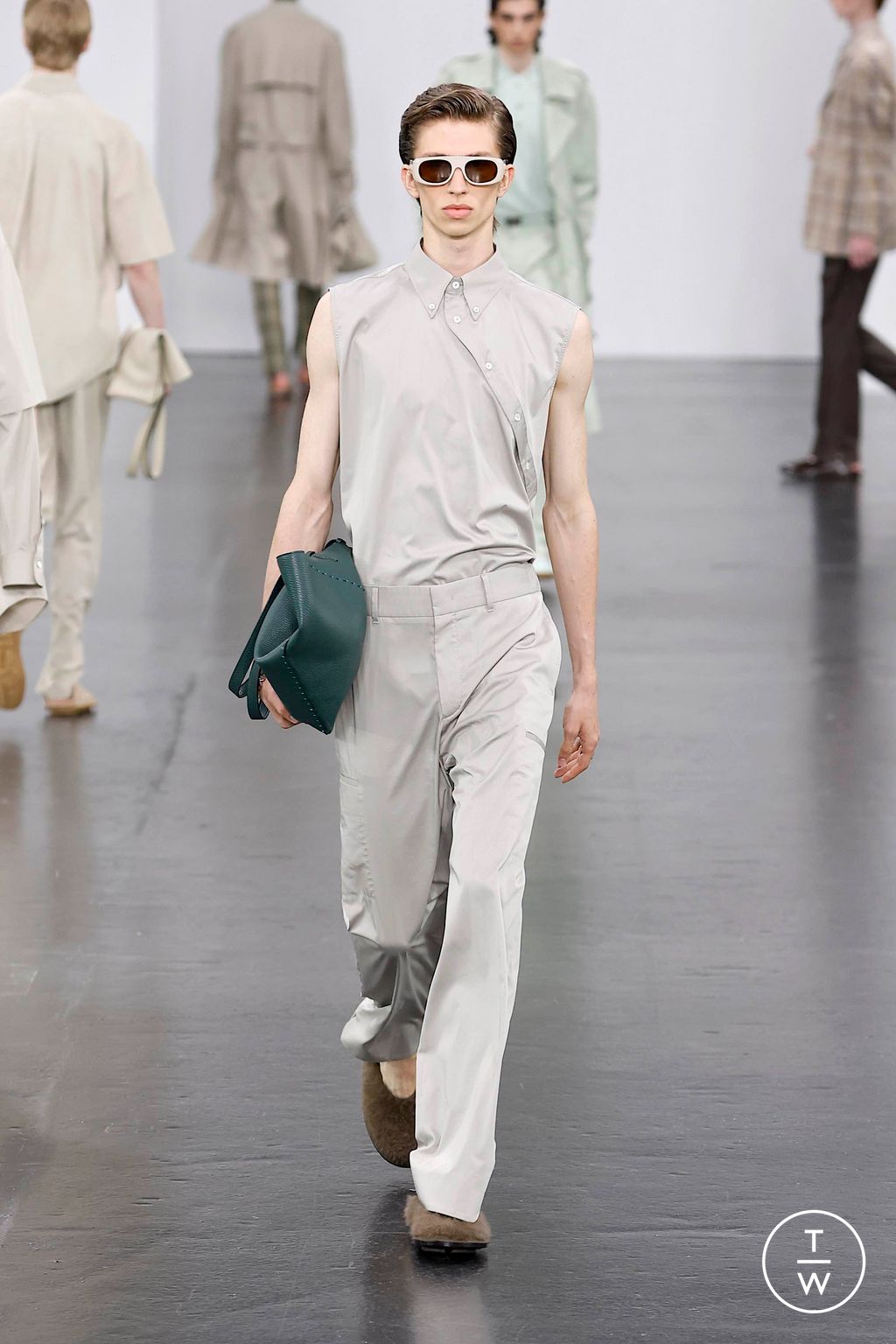 Fashion Week Milan Spring-Summer 2025 look 13 from the Fendi collection menswear