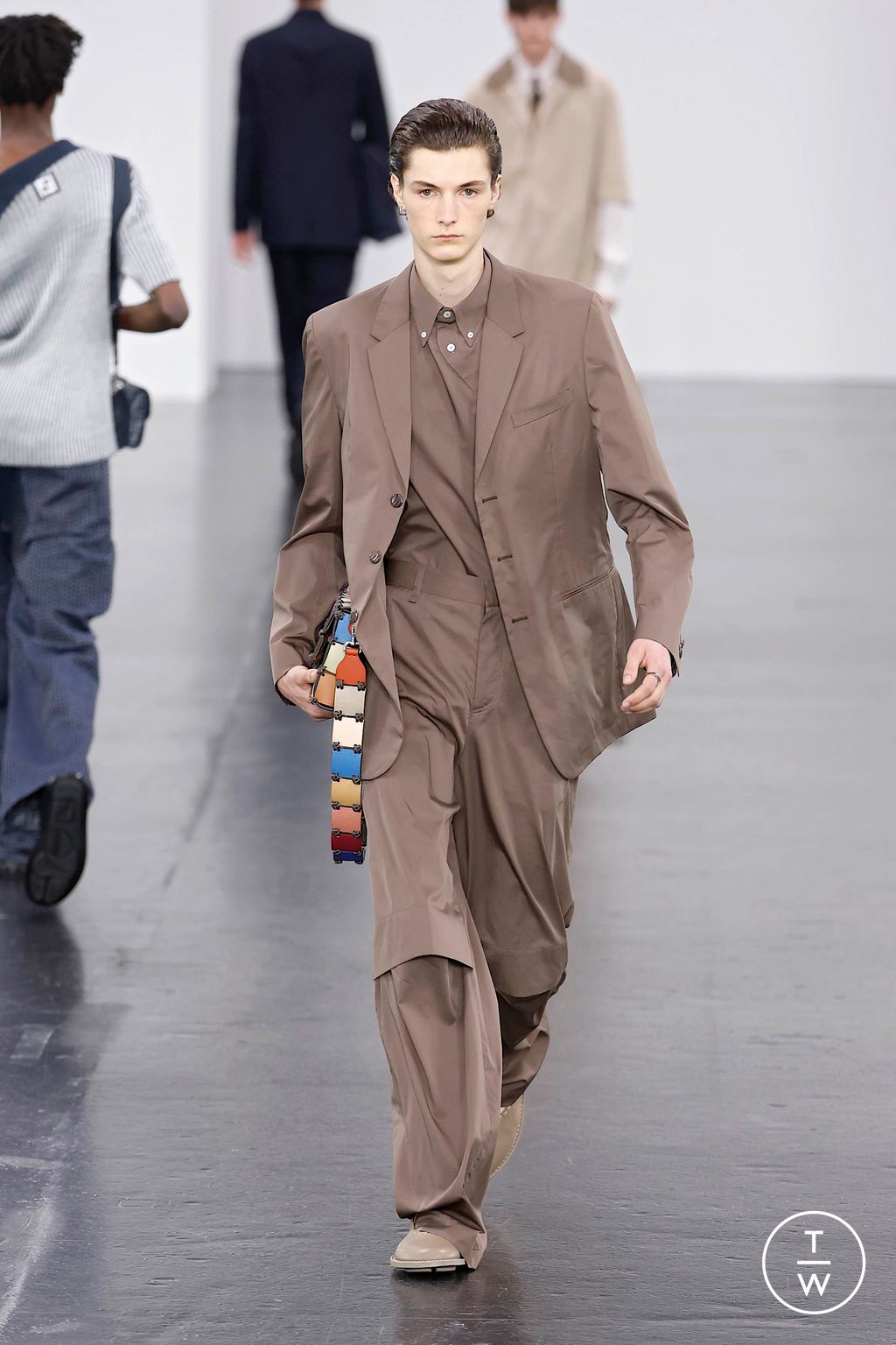 Fashion Week Milan Spring/Summer 2025 look 40 from the Fendi collection menswear