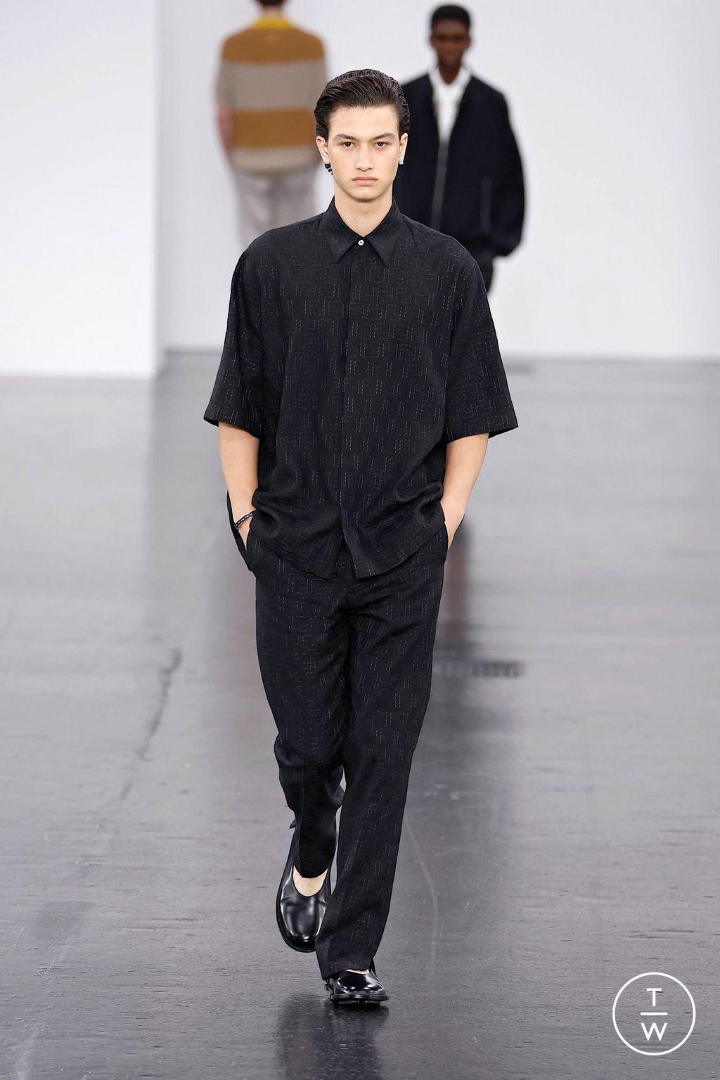 Fashion Week Milan Spring-Summer 2025 look 53 from the Fendi collection menswear