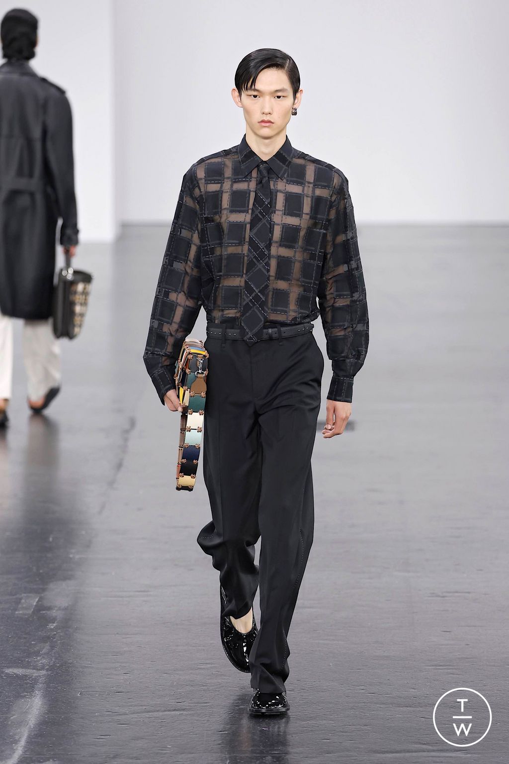 Fashion Week Milan Spring/Summer 2025 look 57 from the Fendi collection menswear