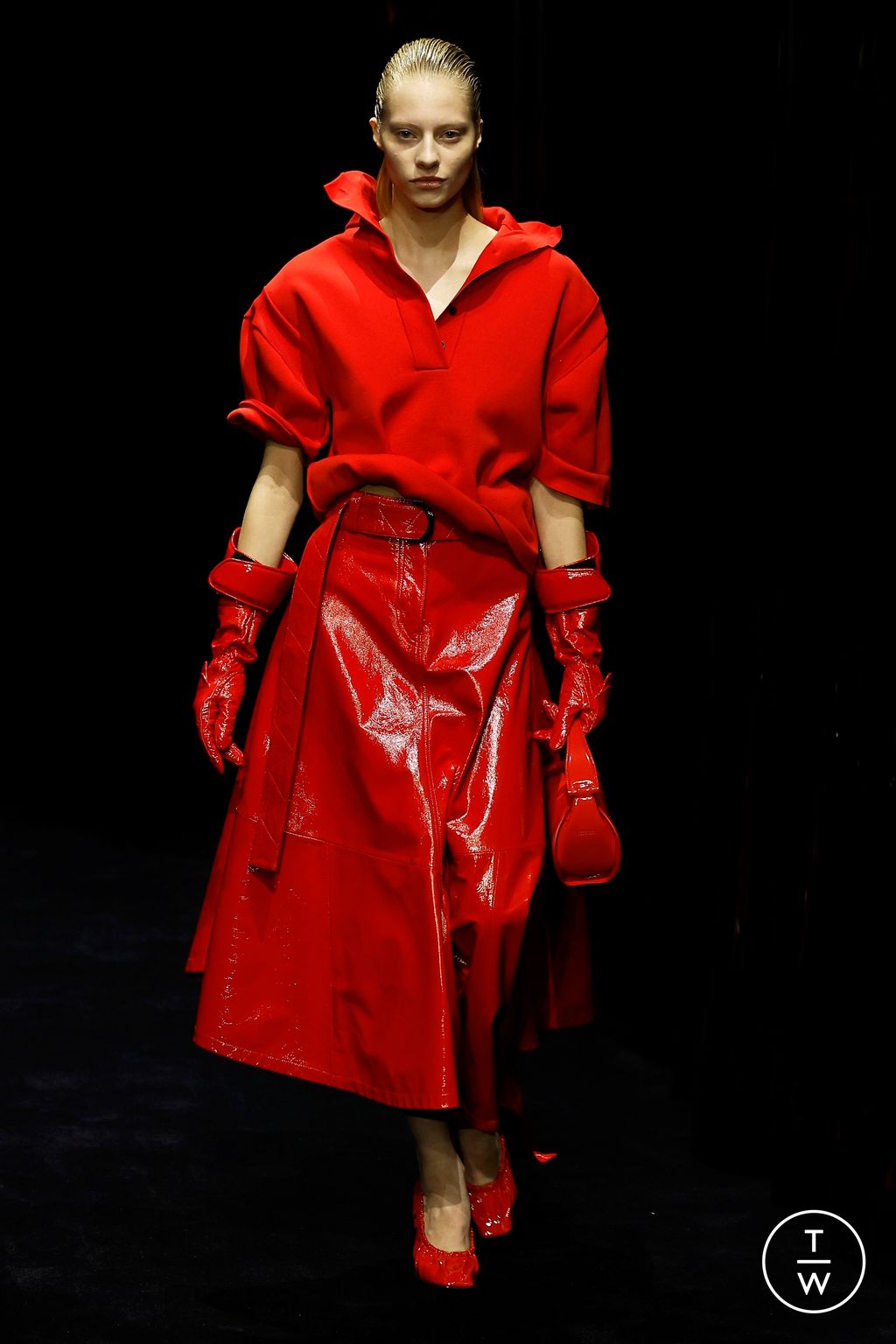 Fashion Week Milan Fall/Winter 2024 look 3 from the Ferrari collection womenswear