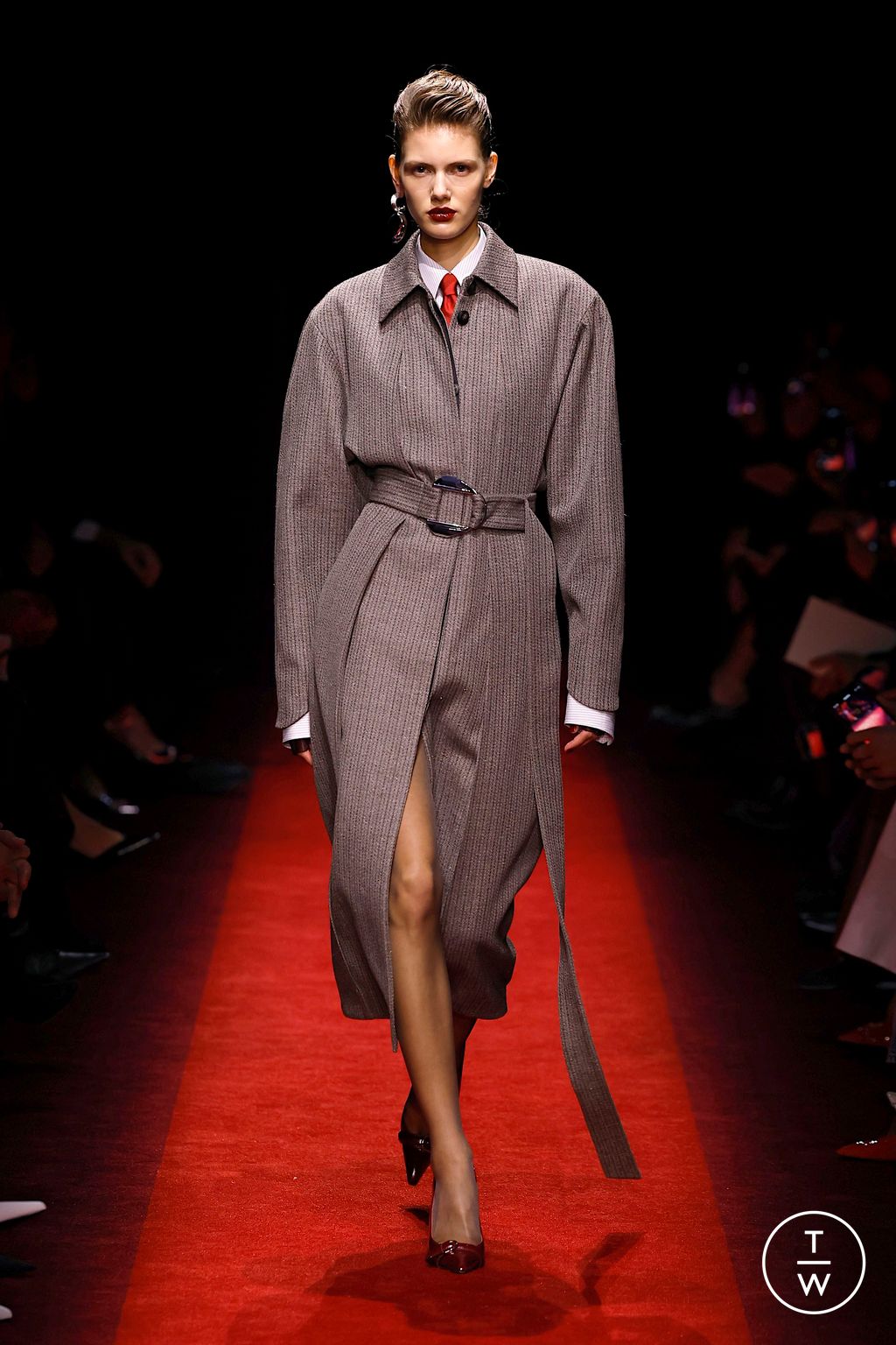 Fashion Week Milan Fall/Winter 2025 look 1 from the Ferrari collection womenswear