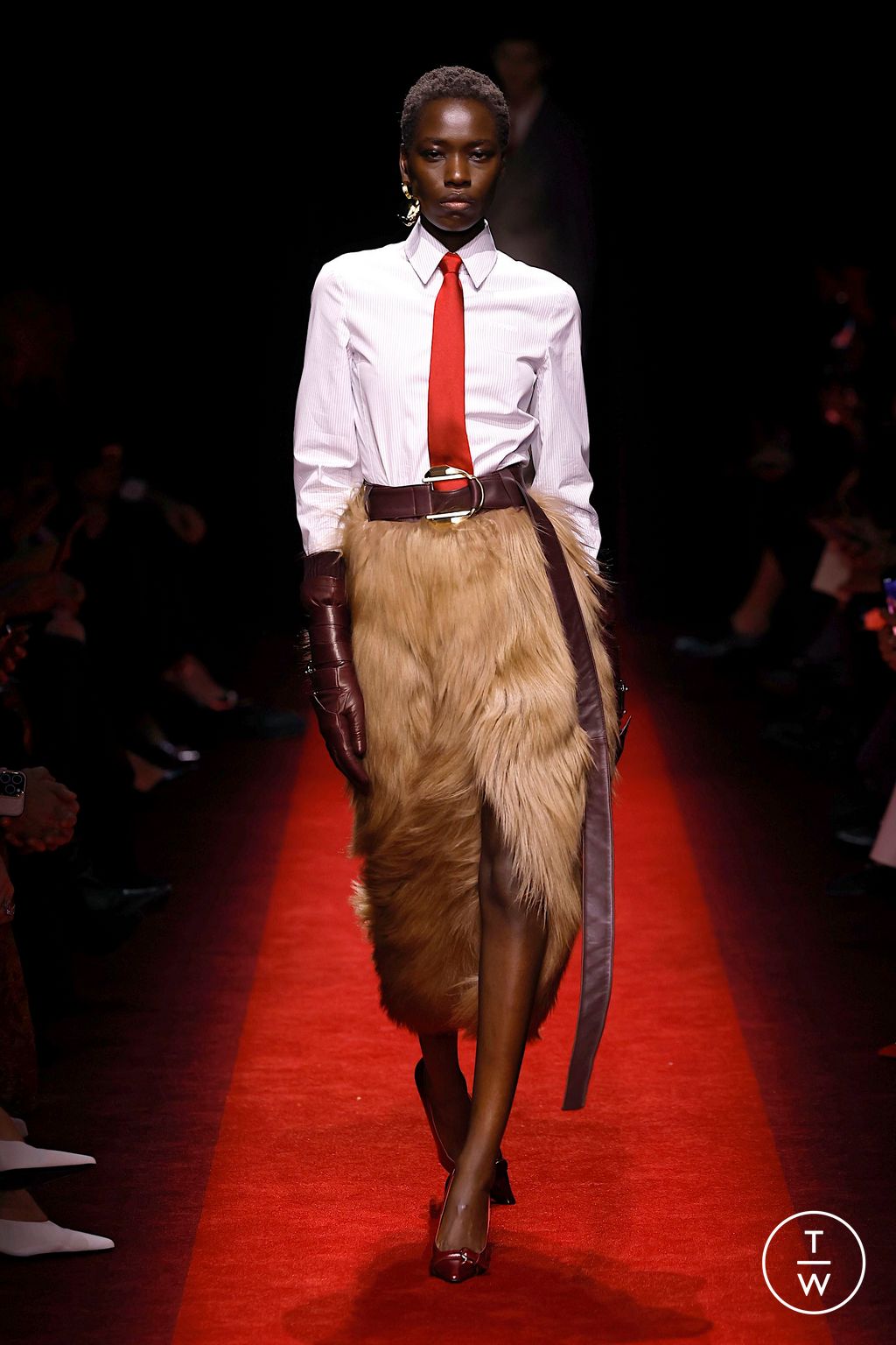 Fashion Week Milan Fall/Winter 2025 look 4 from the Ferrari collection womenswear