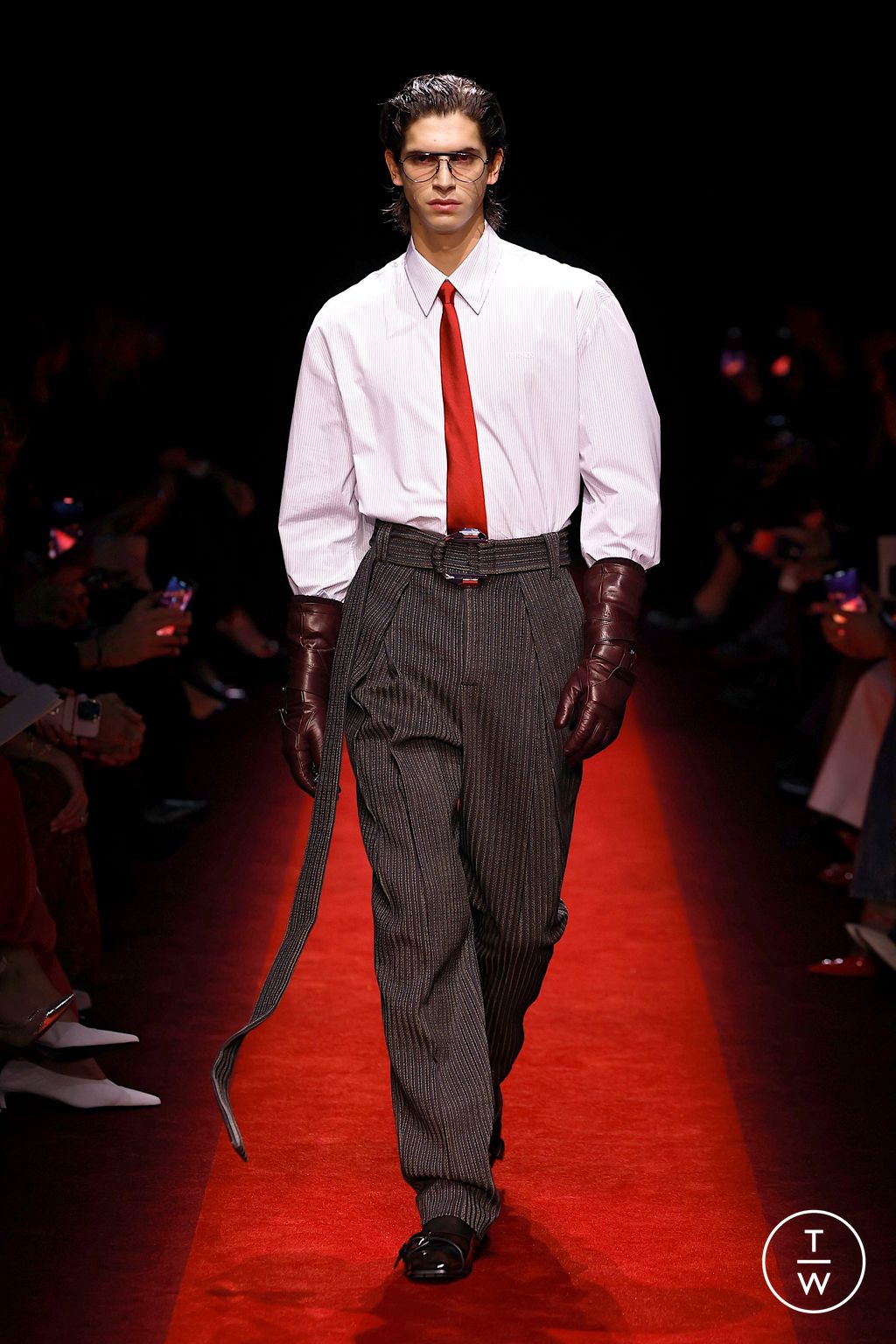 Fashion Week Milan Fall/Winter 2025 look 7 from the Ferrari collection womenswear