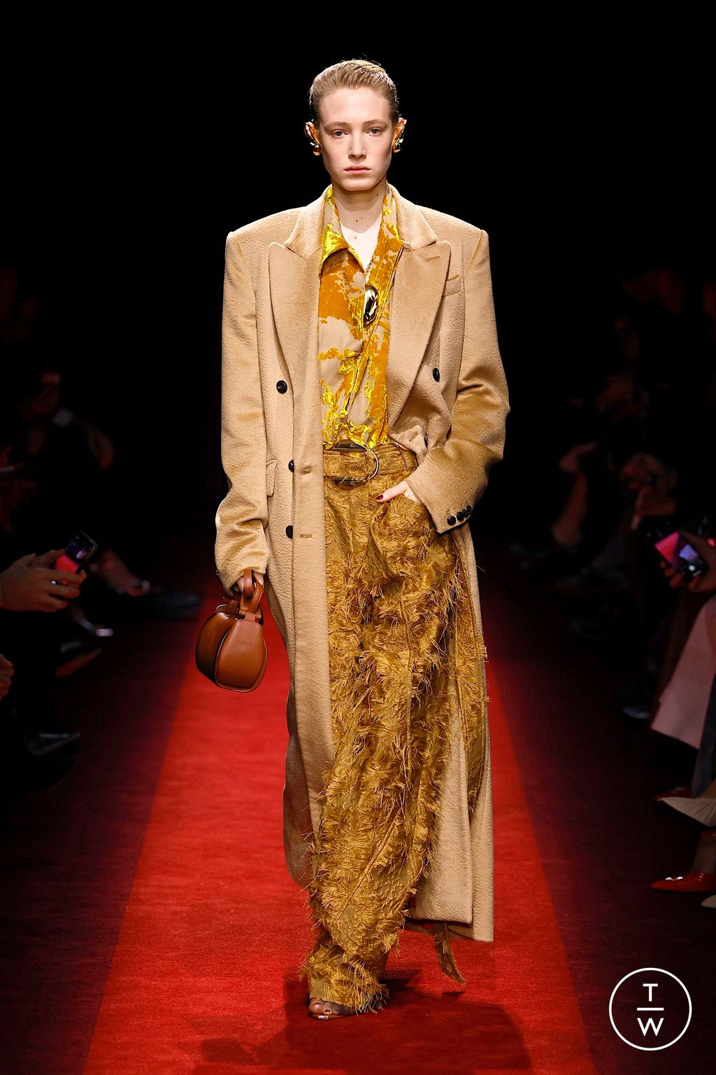 Fashion Week Milan Fall/Winter 2025 look 13 from the Ferrari collection womenswear