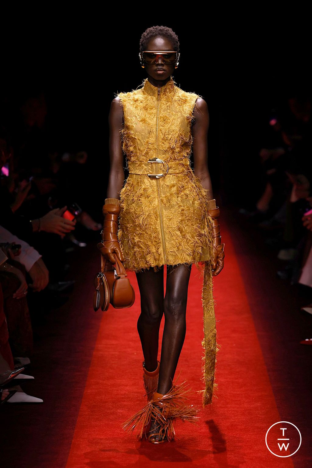 Fashion Week Milan Fall/Winter 2025 look 17 from the Ferrari collection womenswear