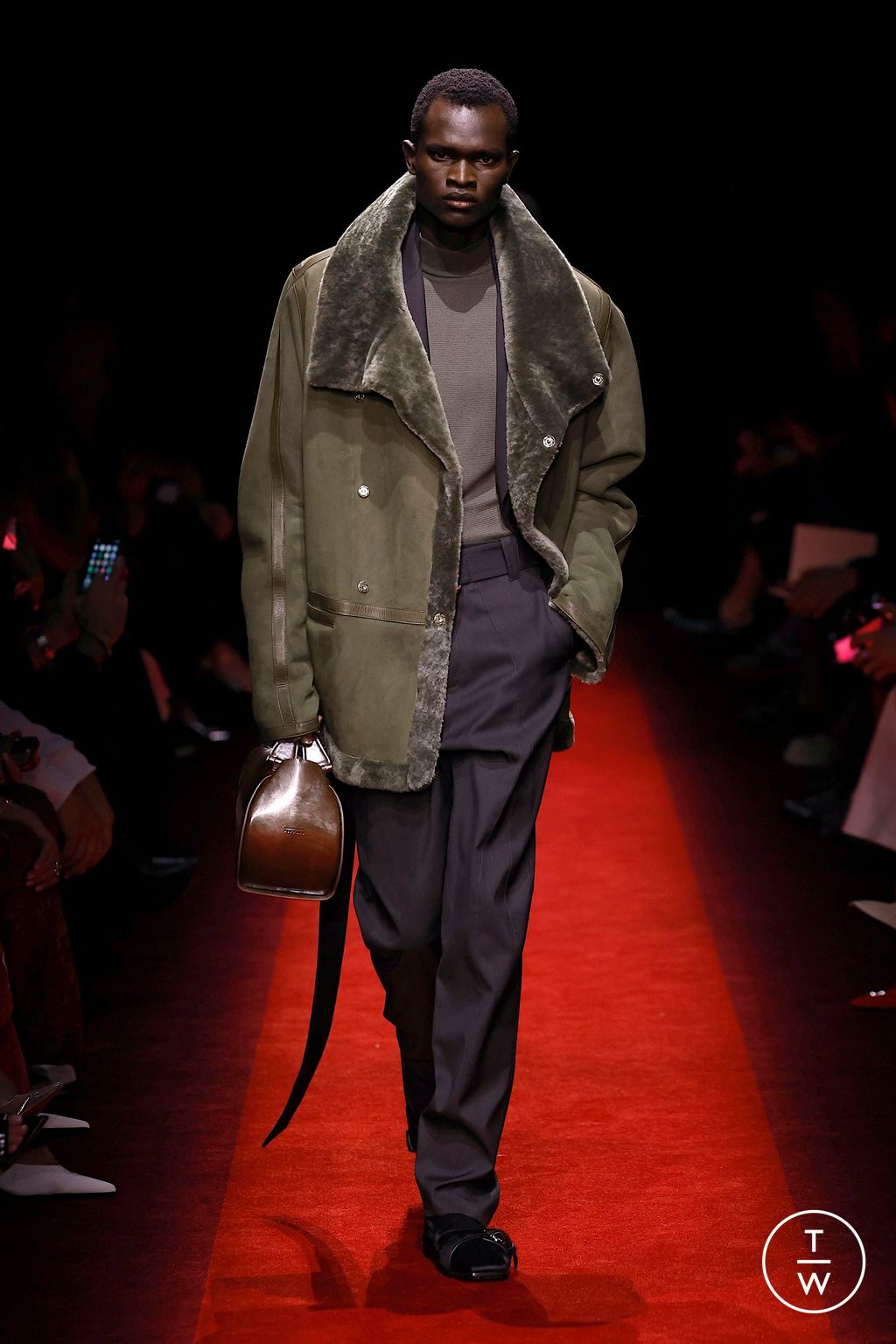 Fashion Week Milan Fall/Winter 2025 look 22 from the Ferrari collection womenswear