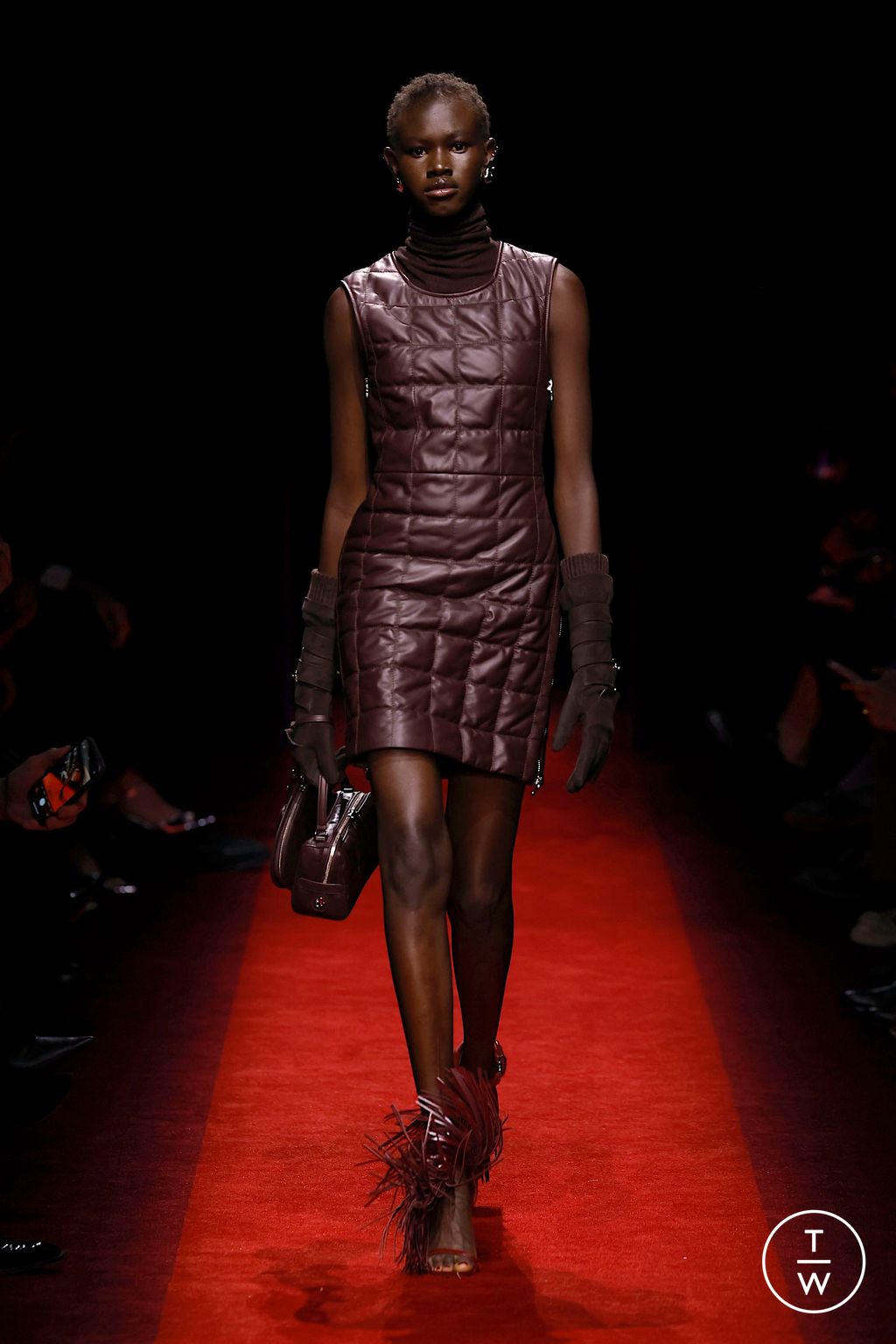 Fashion Week Milan Fall/Winter 2025 look 34 from the Ferrari collection womenswear