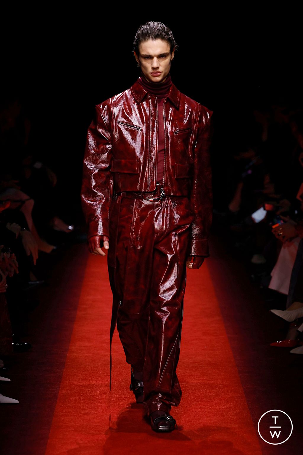Fashion Week Milan Fall/Winter 2025 look 47 from the Ferrari collection womenswear
