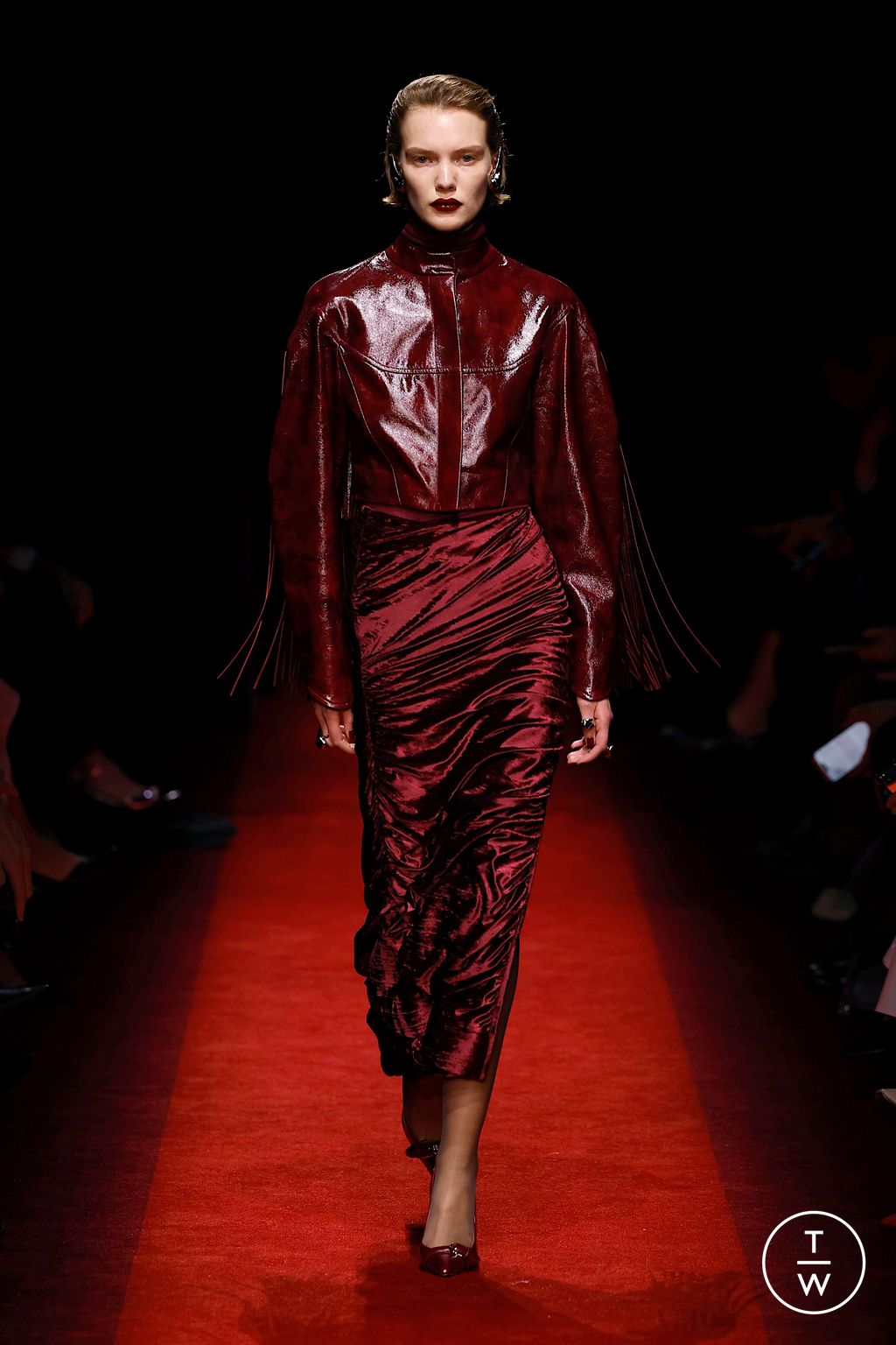 Fashion Week Milan Fall/Winter 2025 look 48 from the Ferrari collection womenswear