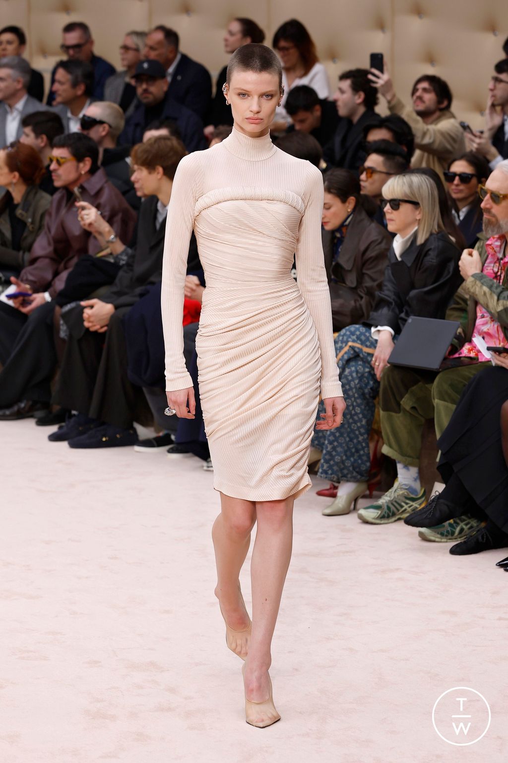 Fashion Week Milan Fall/Winter 2026 look 10 from the Ferrari collection womenswear