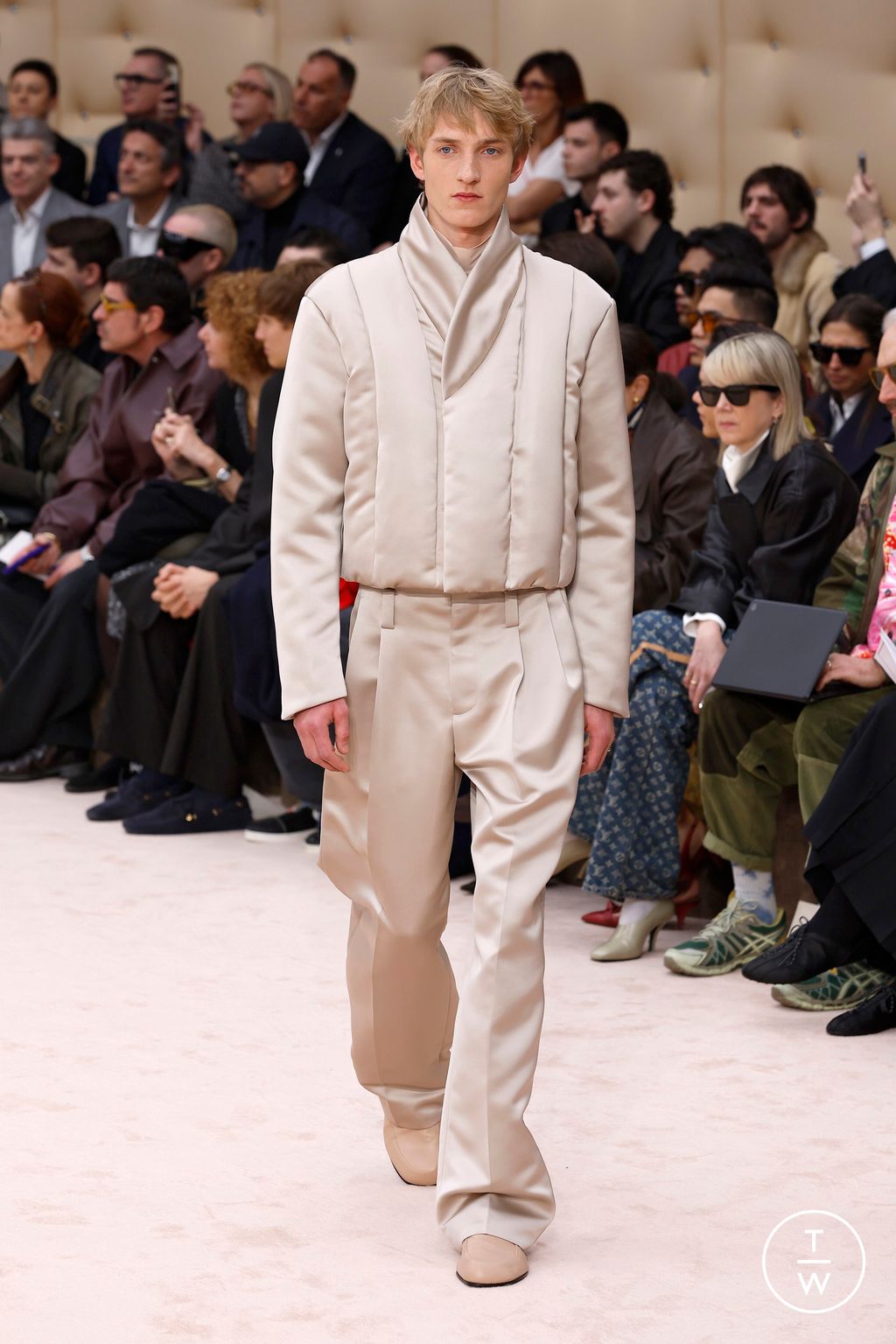 Fashion Week Milan Fall/Winter 2026 look 13 from the Ferrari collection womenswear