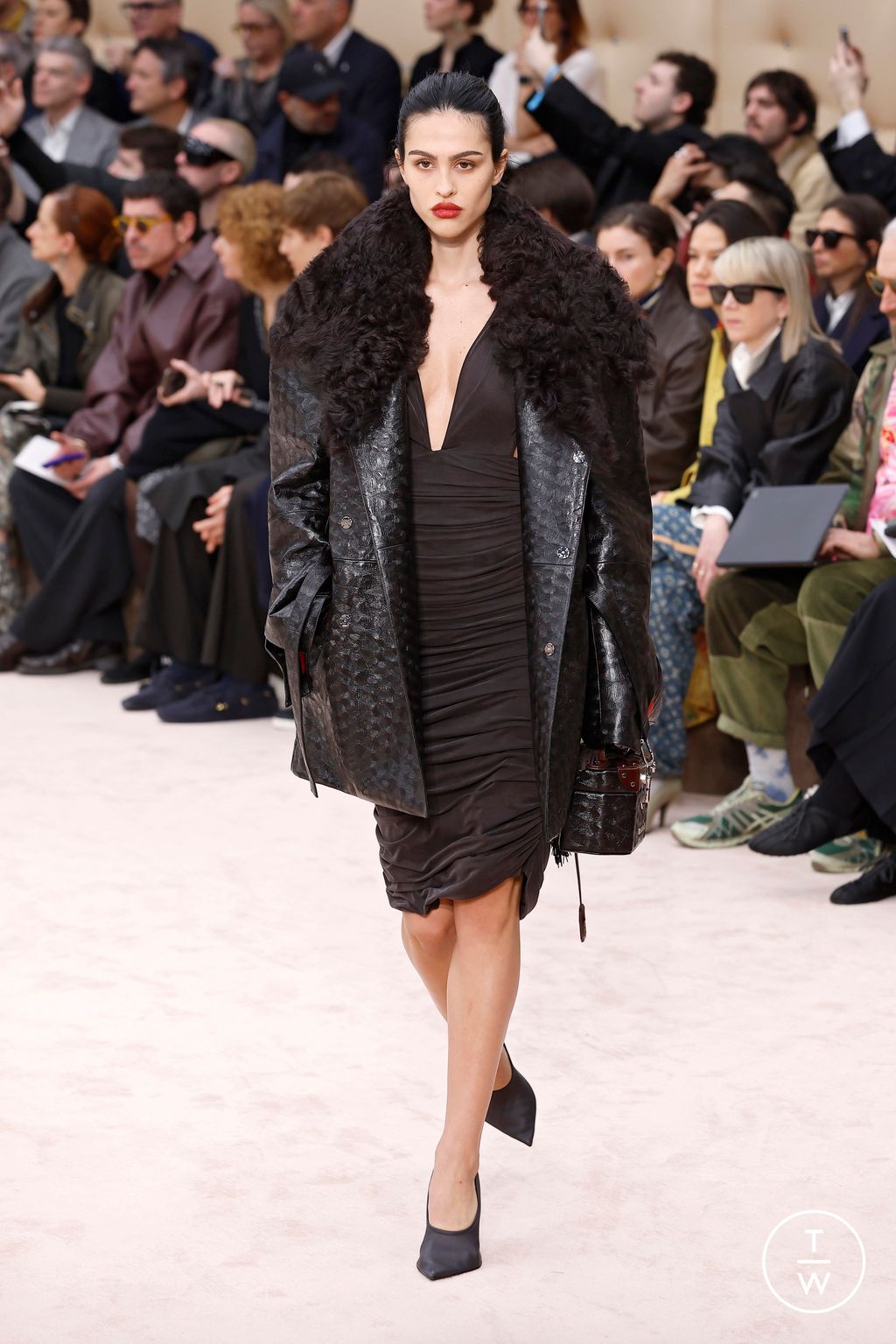 Fashion Week Milan Fall/Winter 2026 look 34 from the Ferrari collection womenswear