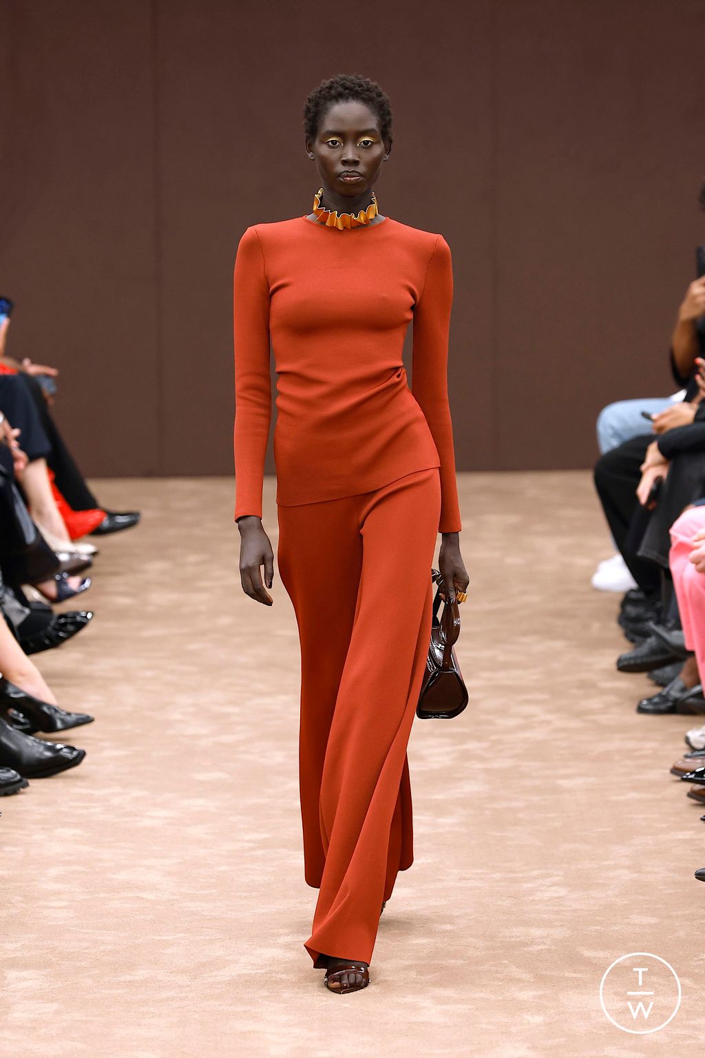 Fashion Week Milan Spring-Summer 2025 look 7 from the Ferrari collection womenswear