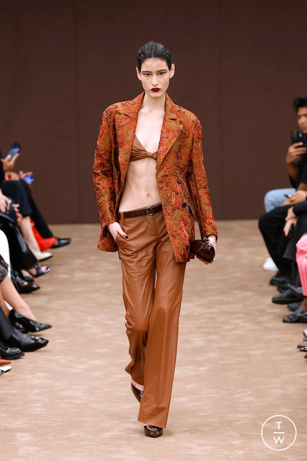 Fashion Week Milan Spring-Summer 2025 look 10 from the Ferrari collection womenswear