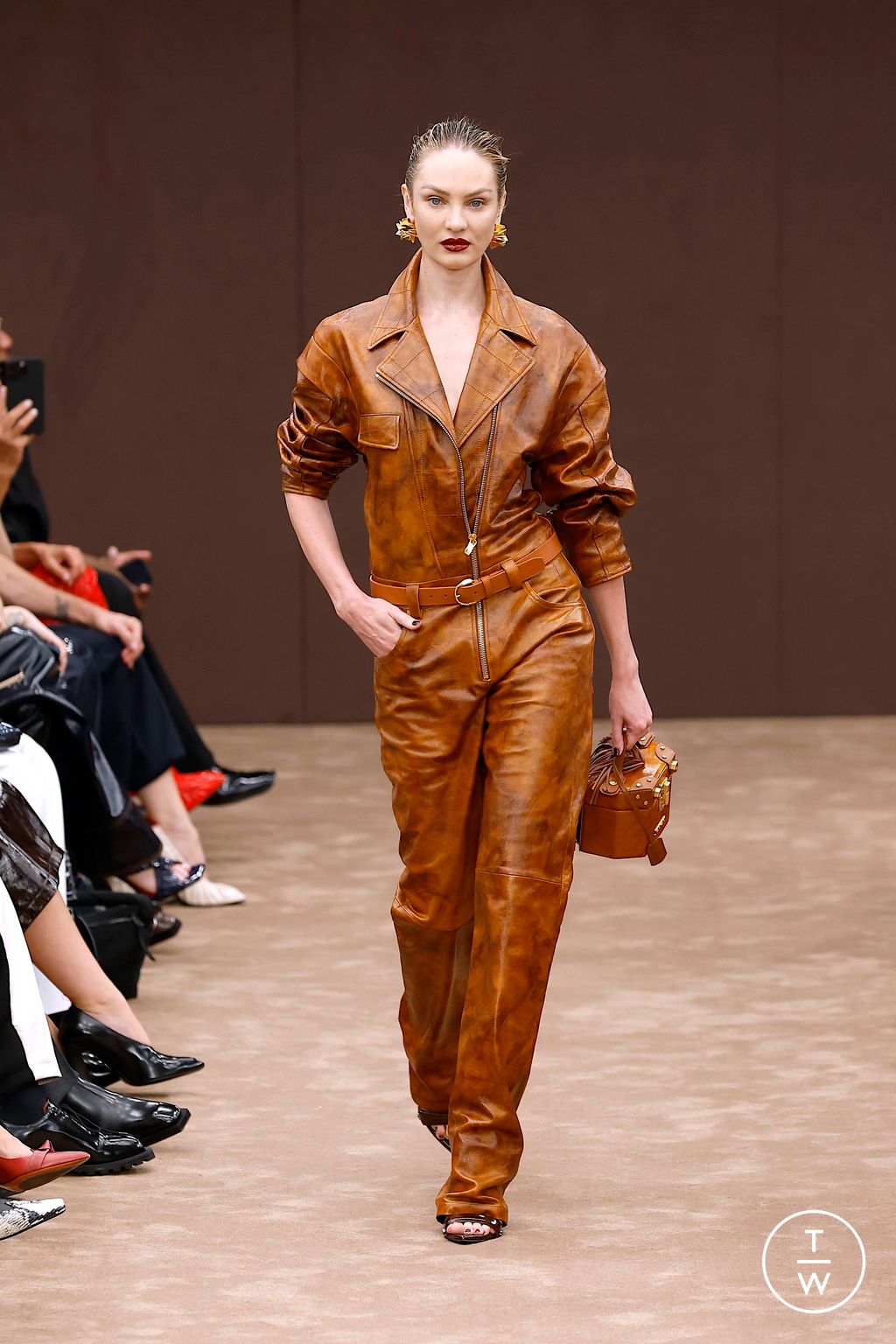 Fashion Week Milan Spring-Summer 2025 look 17 from the Ferrari collection womenswear