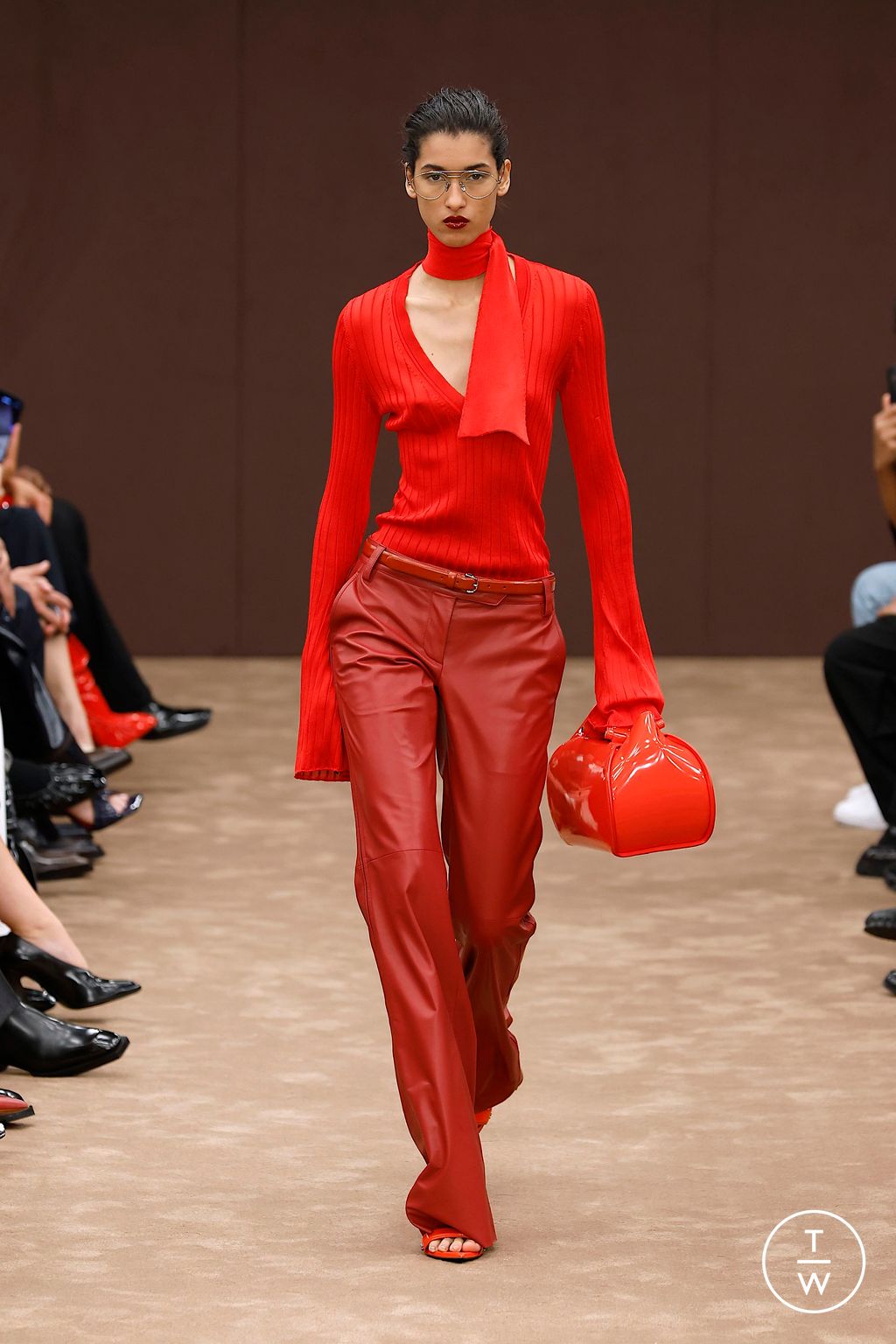 Fashion Week Milan Spring-Summer 2025 look 43 from the Ferrari collection womenswear