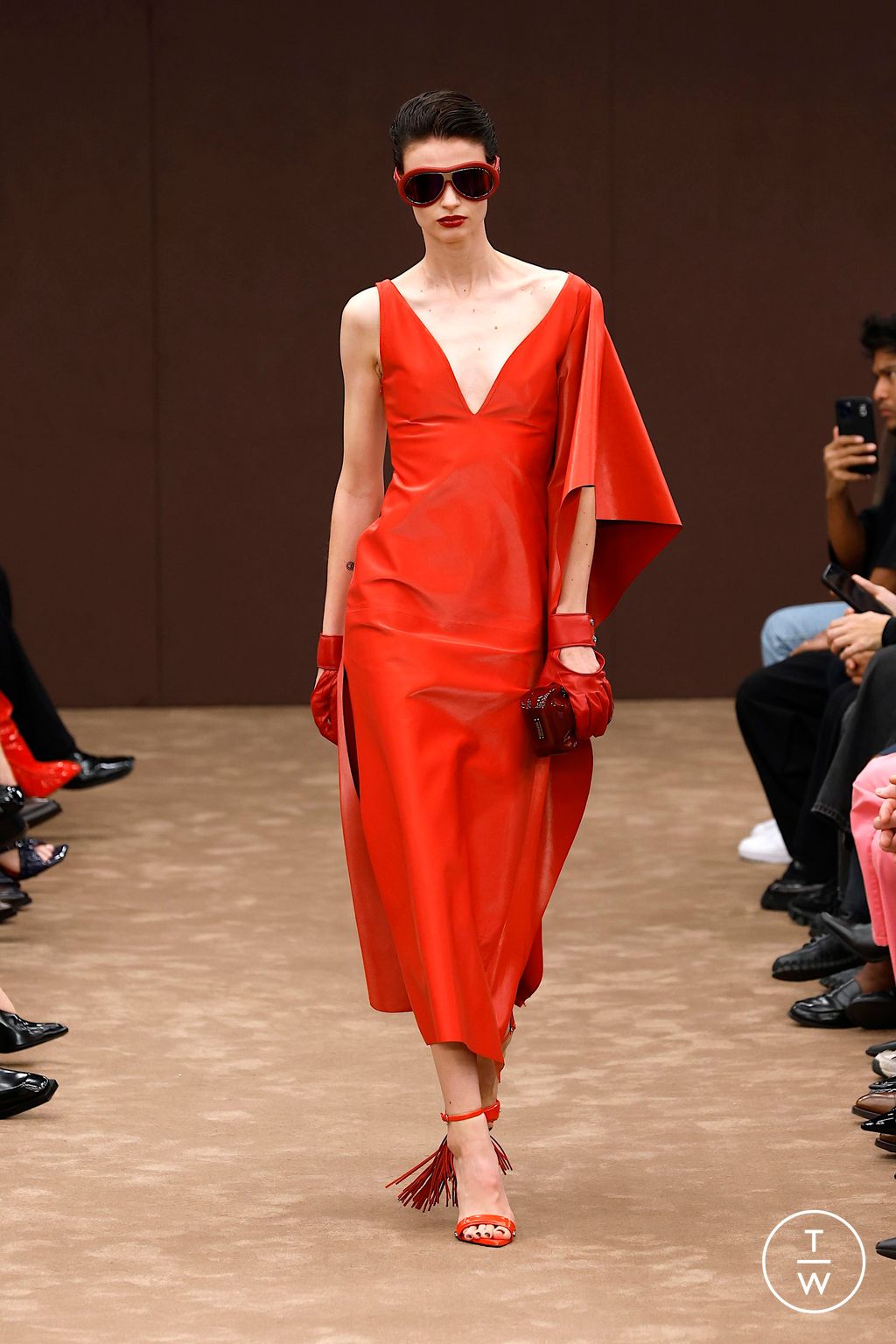 Fashion Week Milan Spring-Summer 2025 look 45 from the Ferrari collection womenswear