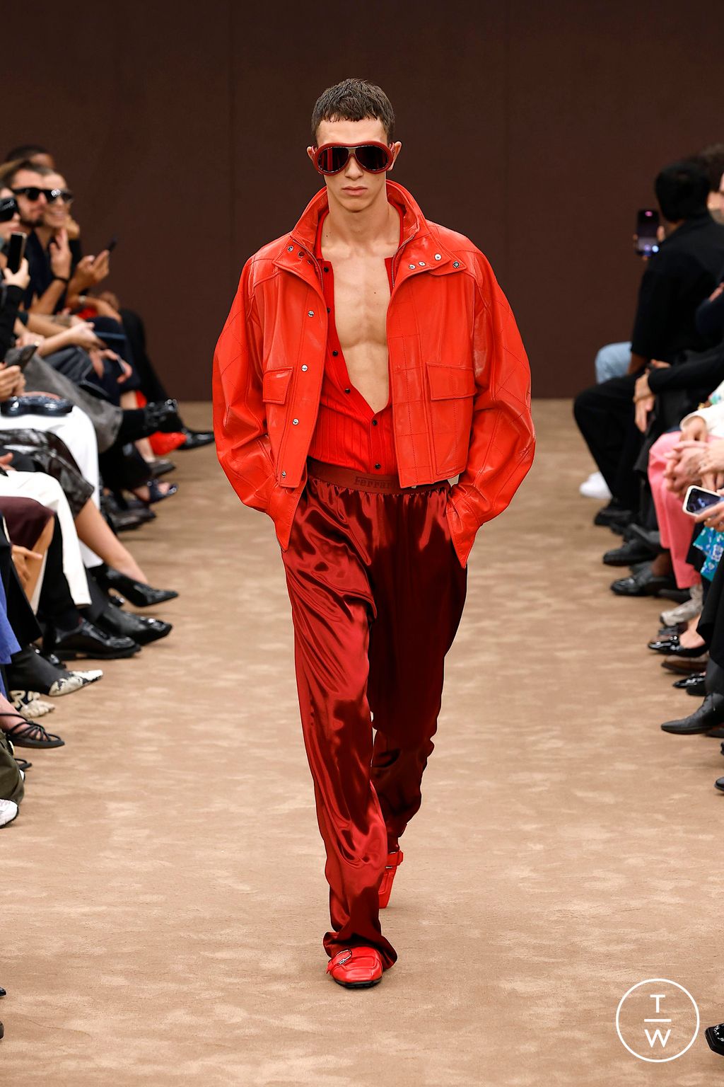 Fashion Week Milan Spring-Summer 2025 look 46 from the Ferrari collection womenswear