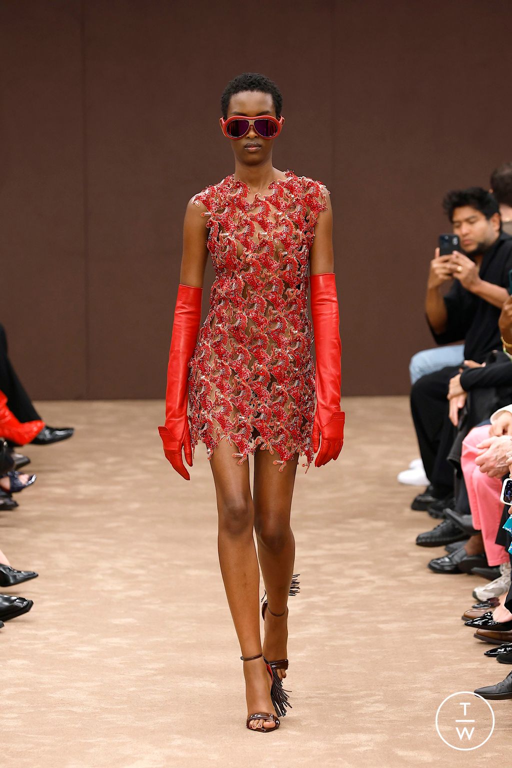 Fashion Week Milan Spring-Summer 2025 look 50 from the Ferrari collection womenswear