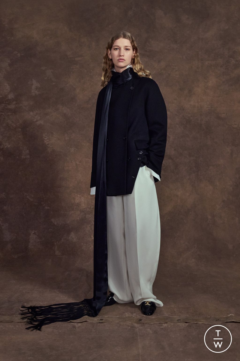 Fashion Week Milan Pre-Fall 2026 look 43 from the Ferragamo collection womenswear