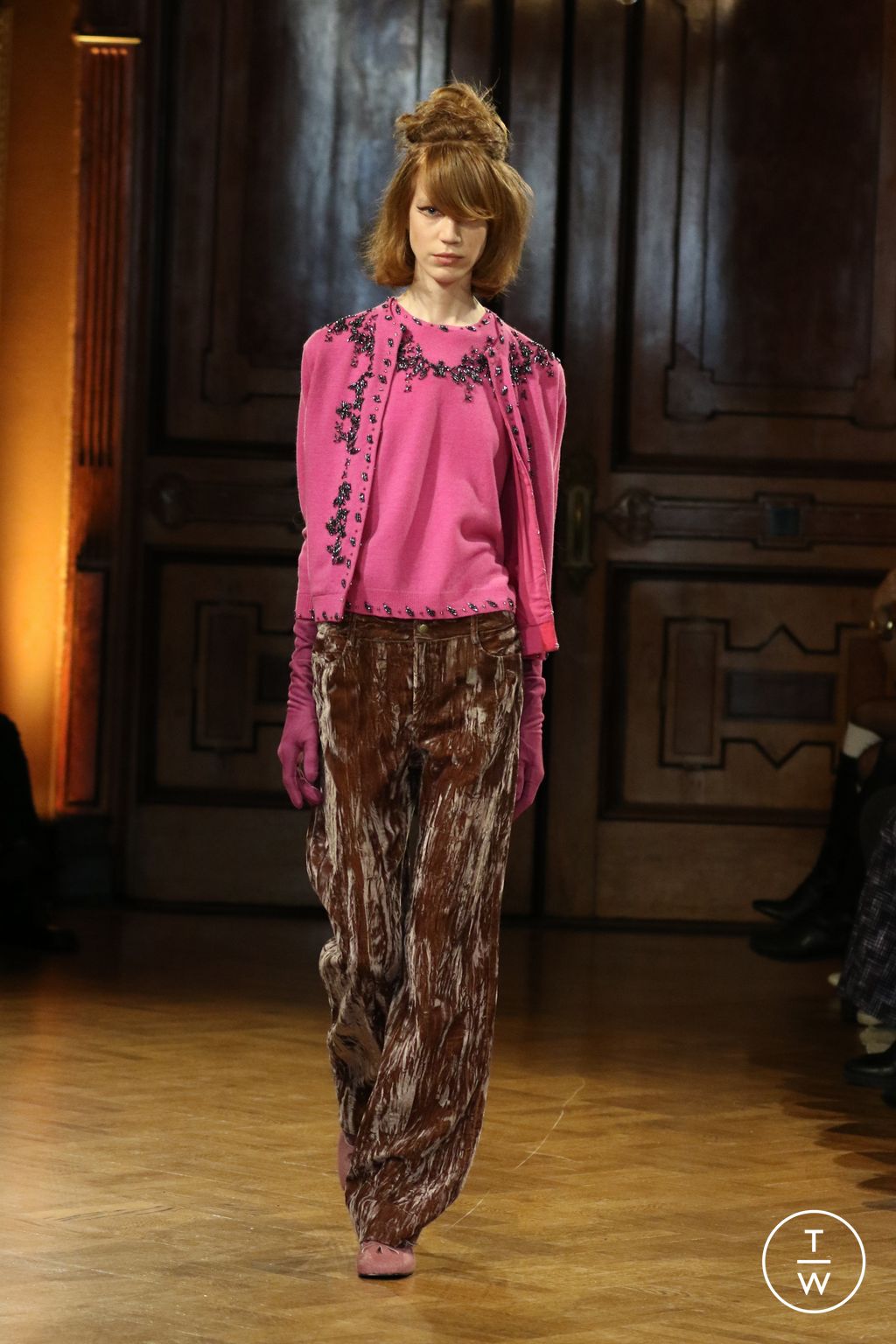 Fashion Week New York Fall/Winter 2026 look 24 from the Anna Sui collection womenswear