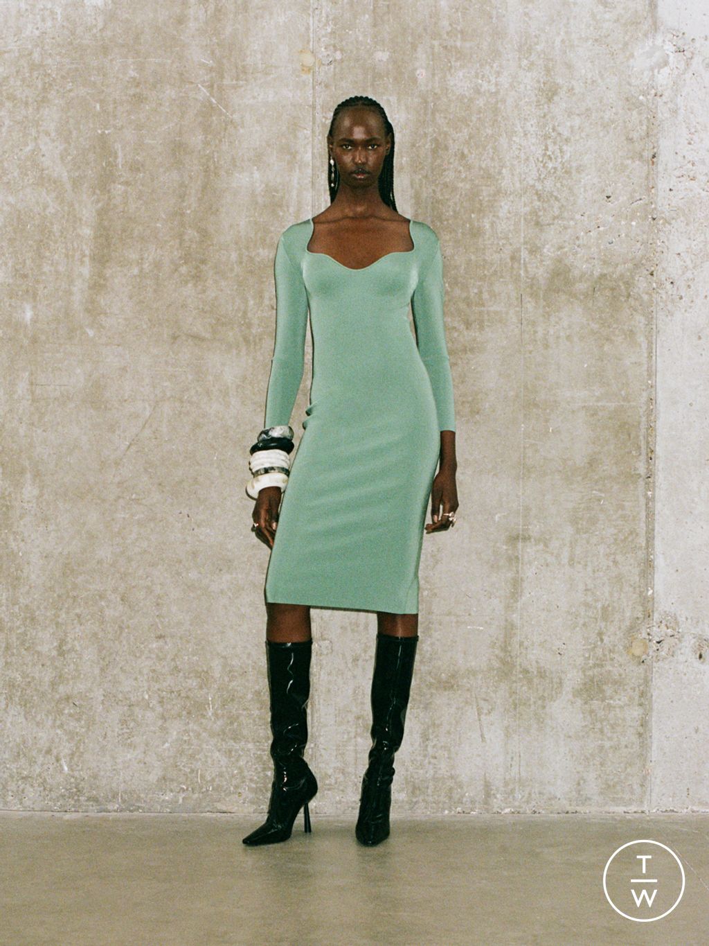 Fashion Week London Resort 2025 look 19 from the Galvan collection womenswear