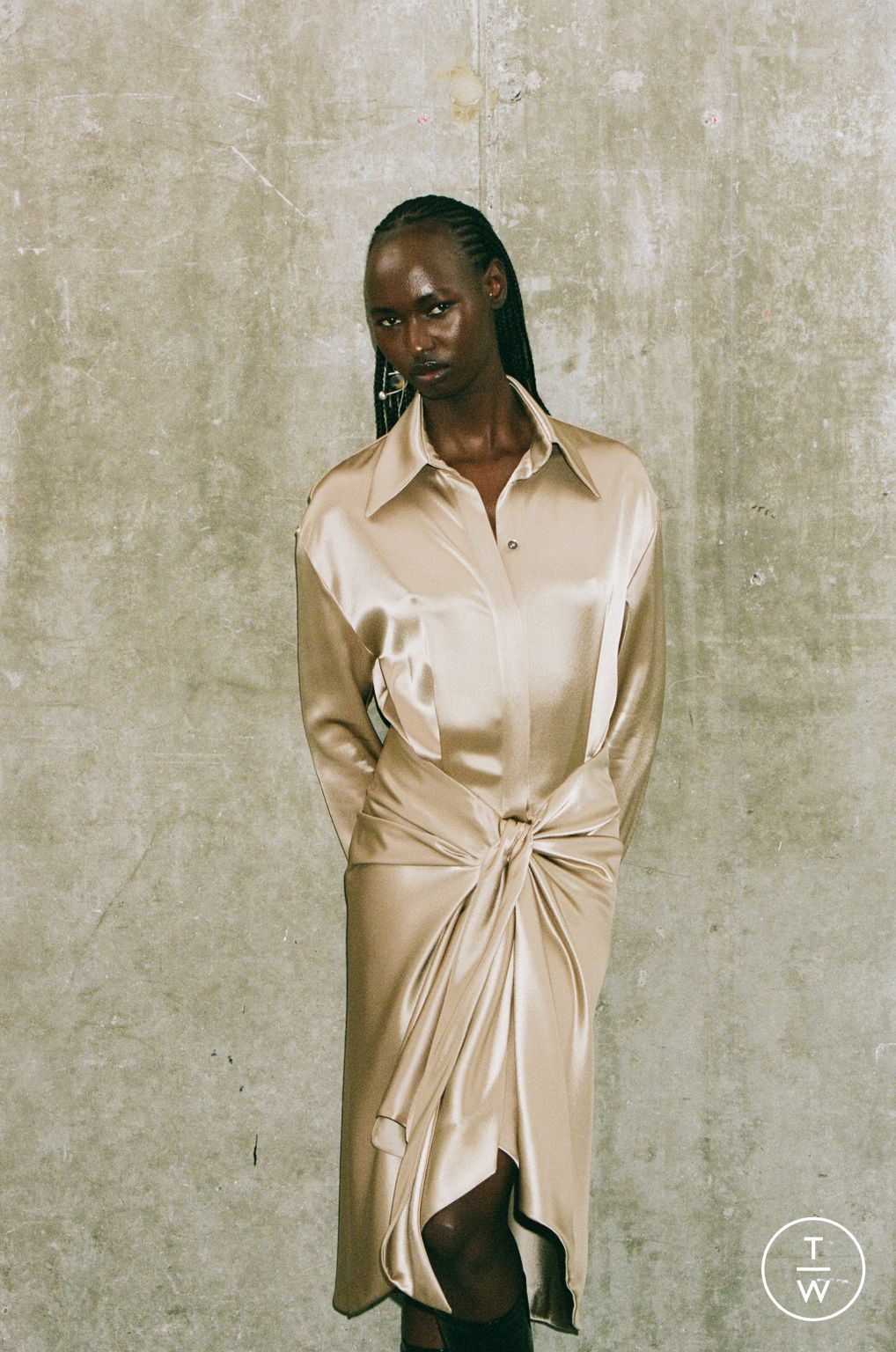 Fashion Week London Resort 2025 look 24 from the Galvan collection womenswear