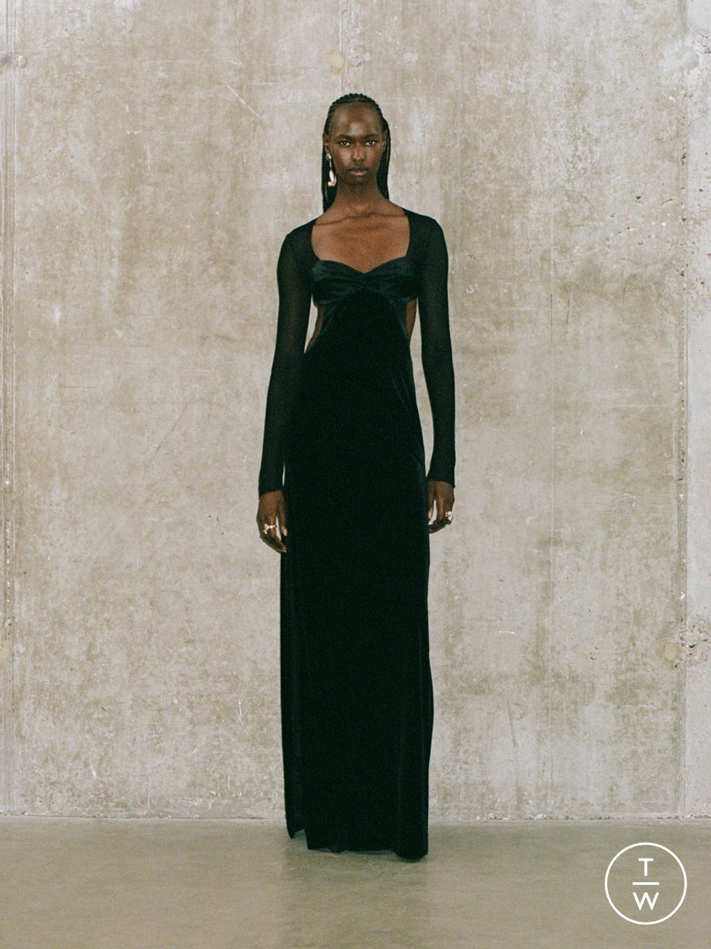 Fashion Week London Resort 2025 look 30 from the Galvan collection womenswear
