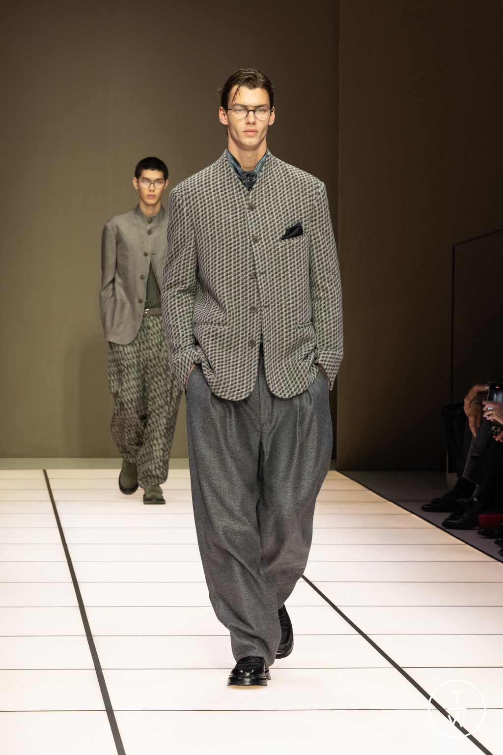 Fashion Week Milan Fall/Winter 2026 look 2 from the Giorgio Armani collection menswear