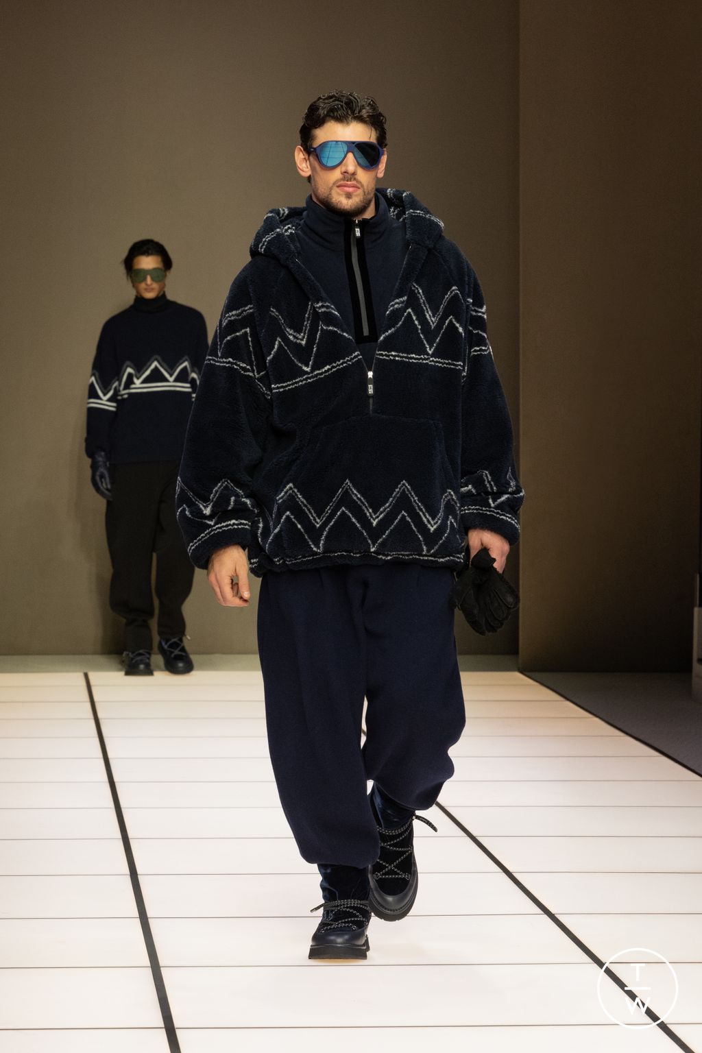 Fashion Week Milan Fall/Winter 2026 look 74 de la collection Giorgio Armani menswear