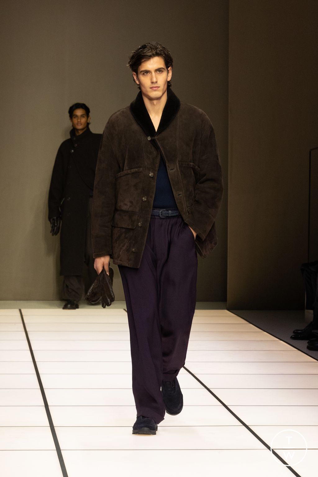 Fashion Week Milan Fall/Winter 2026 look 81 de la collection Giorgio Armani menswear