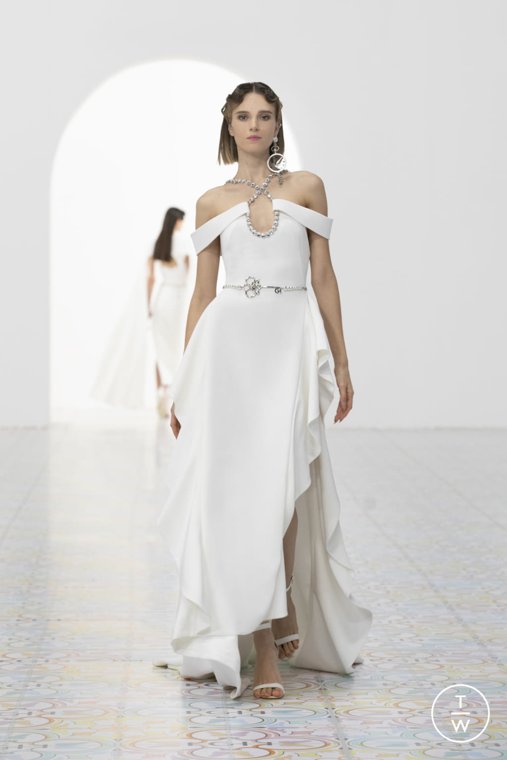 Fashion Week Paris Spring/Summer 2022 look 17 from the Georges Hobeika collection 高级定制