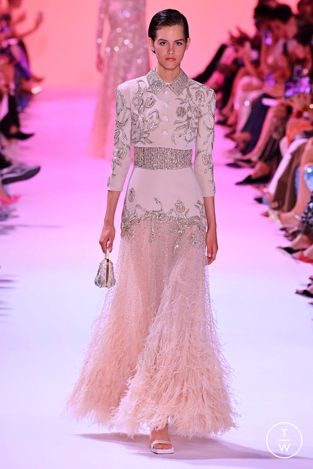 Fashion Week Paris Fall/Winter 2023 look 3 from the Georges Hobeika collection couture