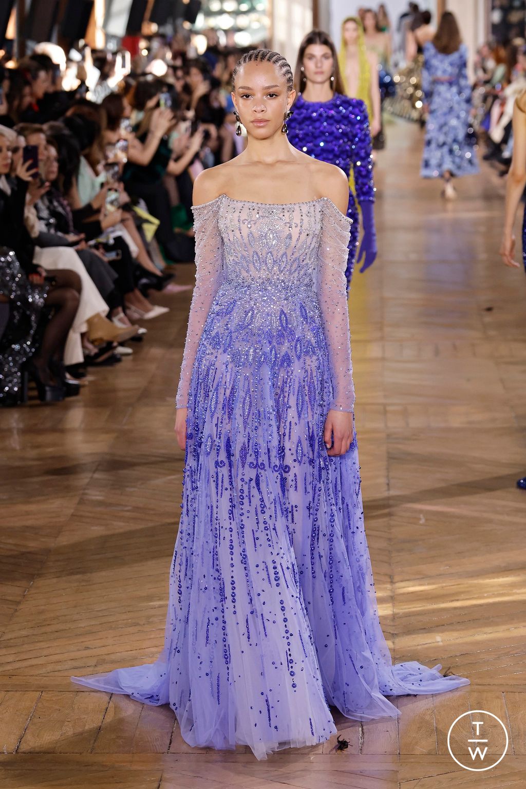 Fashion Week Paris Spring-Summer 2025 look 43 from the Georges Hobeika collection couture