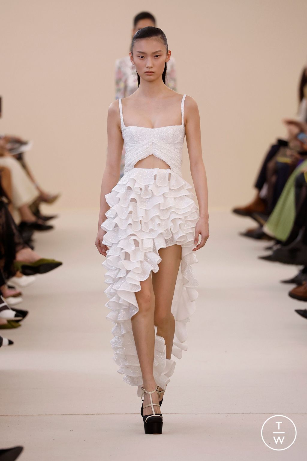 Fashion Week Paris Fall/Winter 2024 look 55 from the Giambattista Valli collection 女装