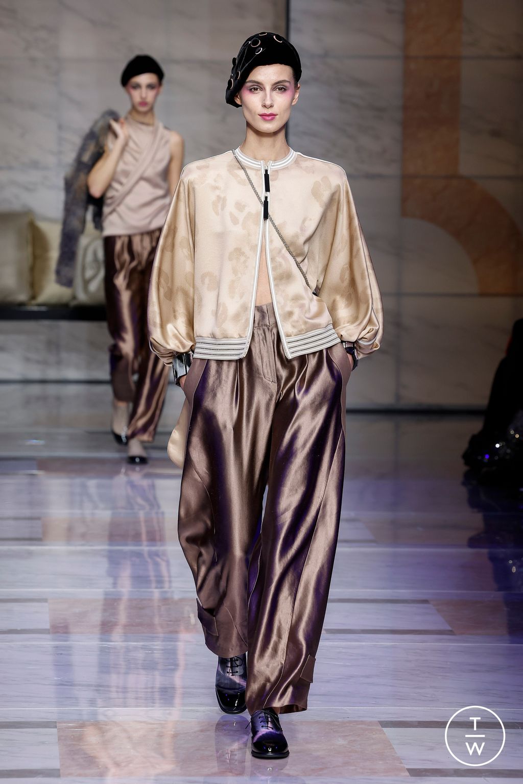 Fashion Week Milan Fall/Winter 2023 look 9 from the Giorgio Armani collection womenswear