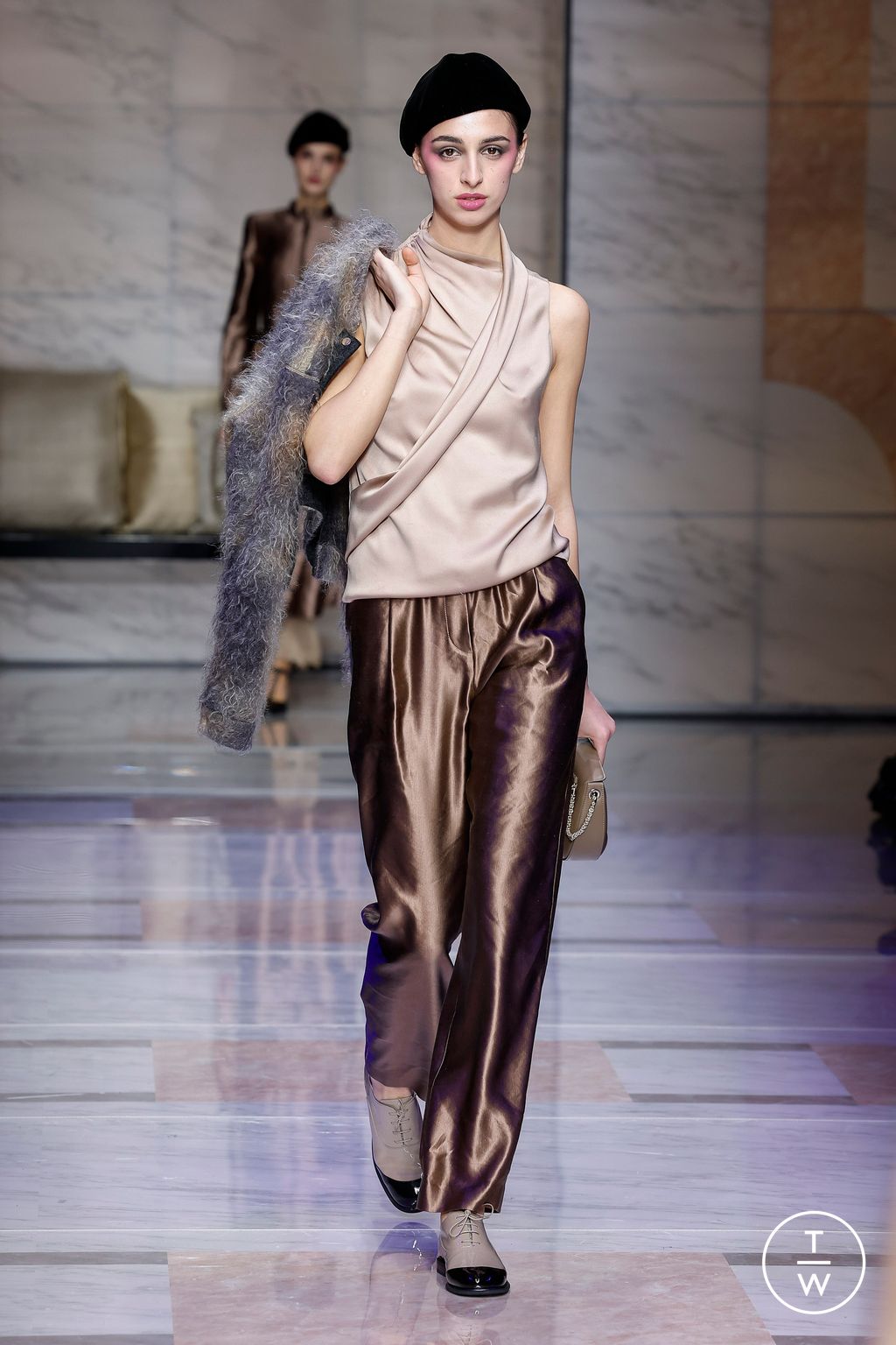 Fashion Week Milan Fall/Winter 2023 look 10 from the Giorgio Armani collection womenswear