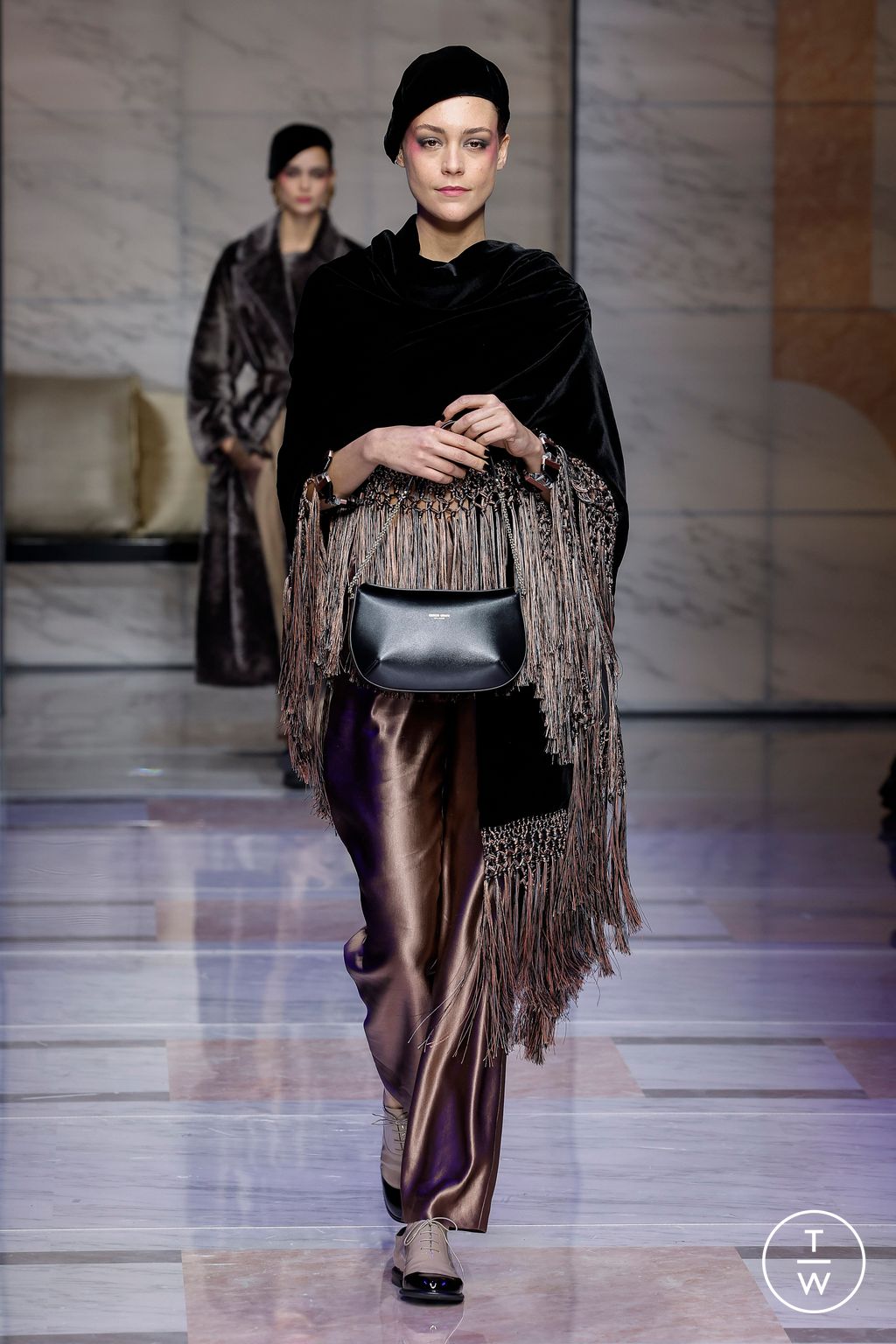 Fashion Week Milan Fall/Winter 2023 look 20 from the Giorgio Armani collection womenswear
