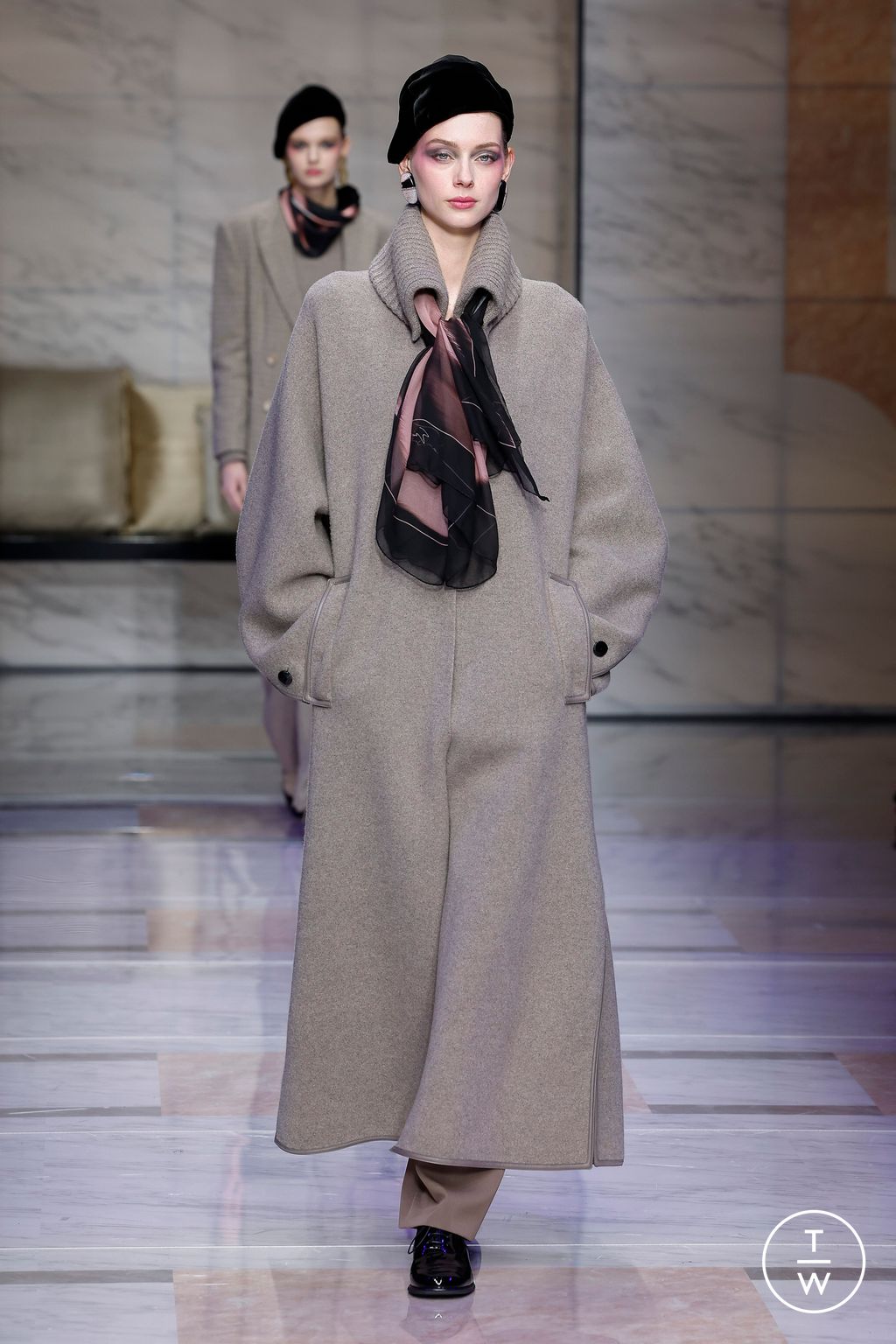 Fashion Week Milan Fall/Winter 2023 look 22 from the Giorgio Armani collection womenswear