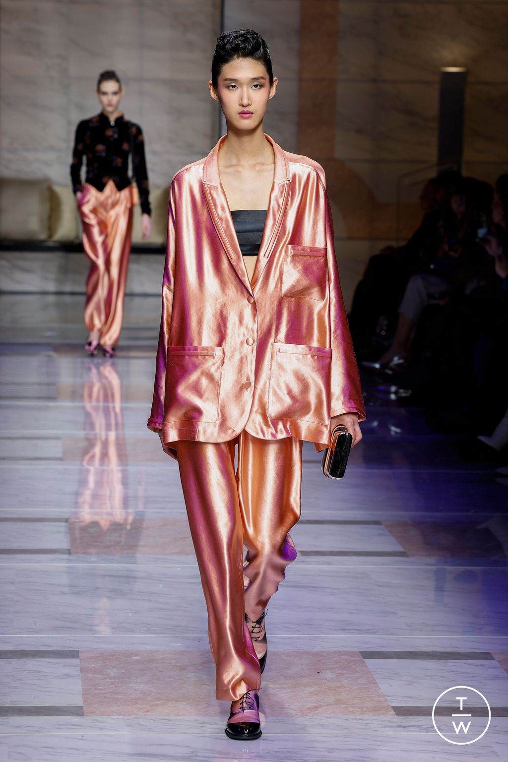 Fashion Week Milan Fall/Winter 2023 look 49 from the Giorgio Armani collection womenswear