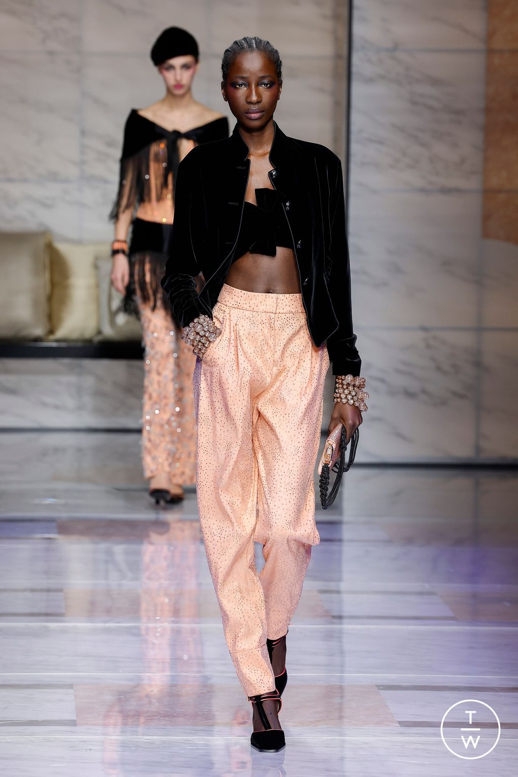 Fashion Week Milan Fall/Winter 2023 look 51 from the Giorgio Armani collection womenswear