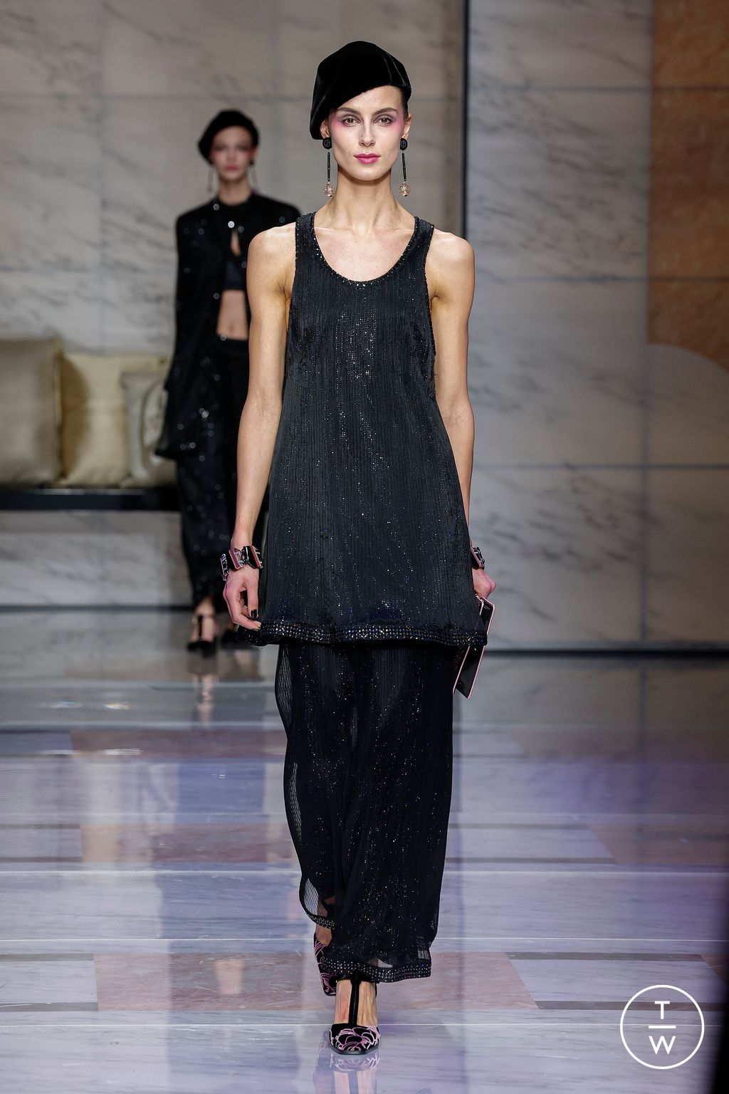 Fashion Week Milan Fall/Winter 2023 look 58 from the Giorgio Armani collection womenswear